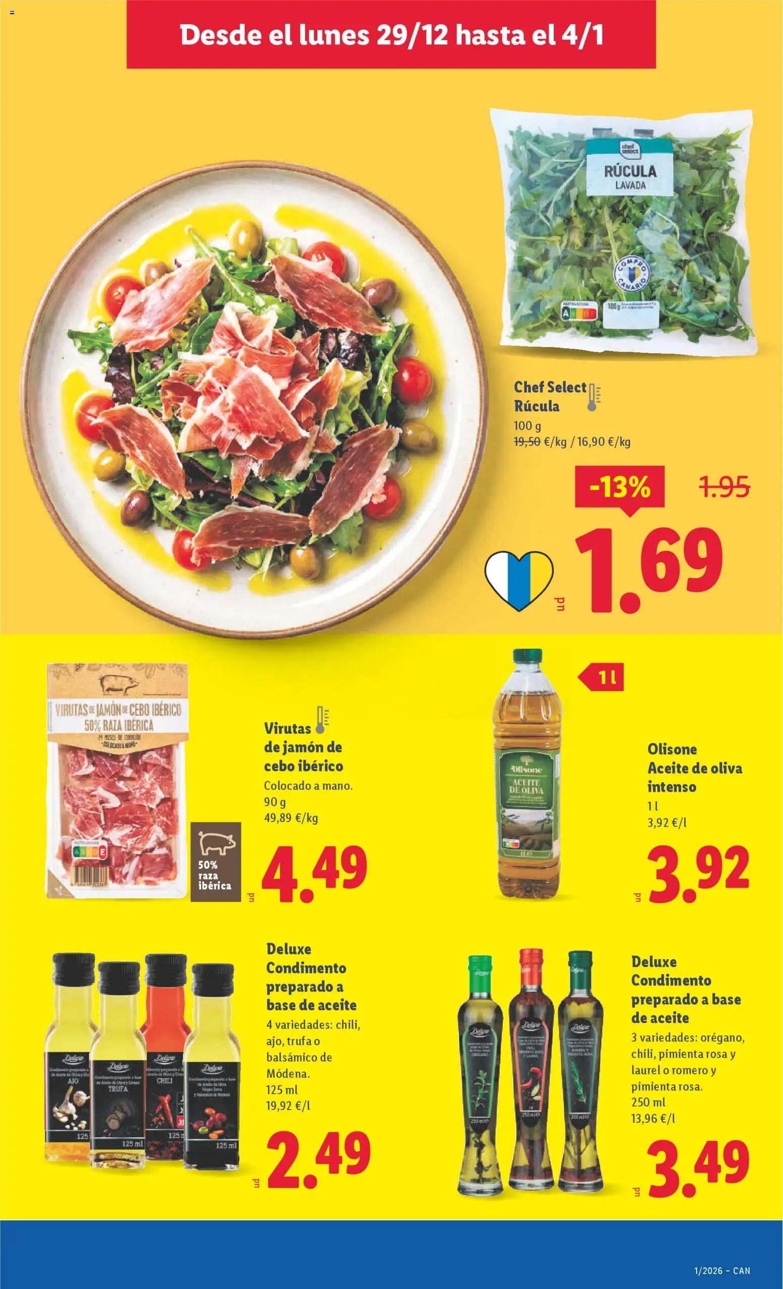 Lidl - Canarias │ válido desde el 29.12.2025 | Página: 15 | Productos: Aceite, Jamón, Aceite de oliva