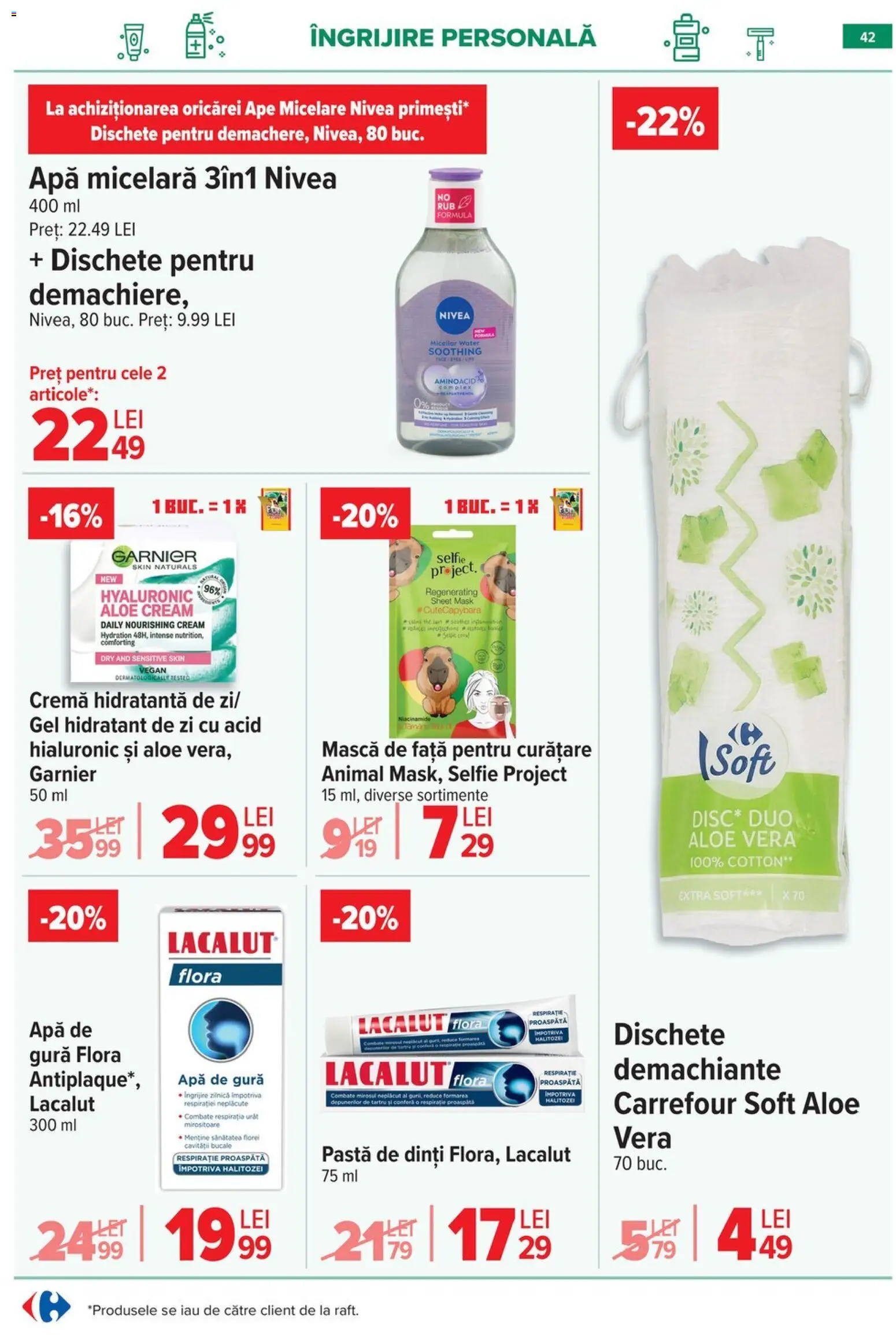 Noul catalog Carrefour – valabil de la 29.04.2026 | Pagină: 43 | Produse: Aloe vera, Arapsaçı, Cremă, Apă micelară