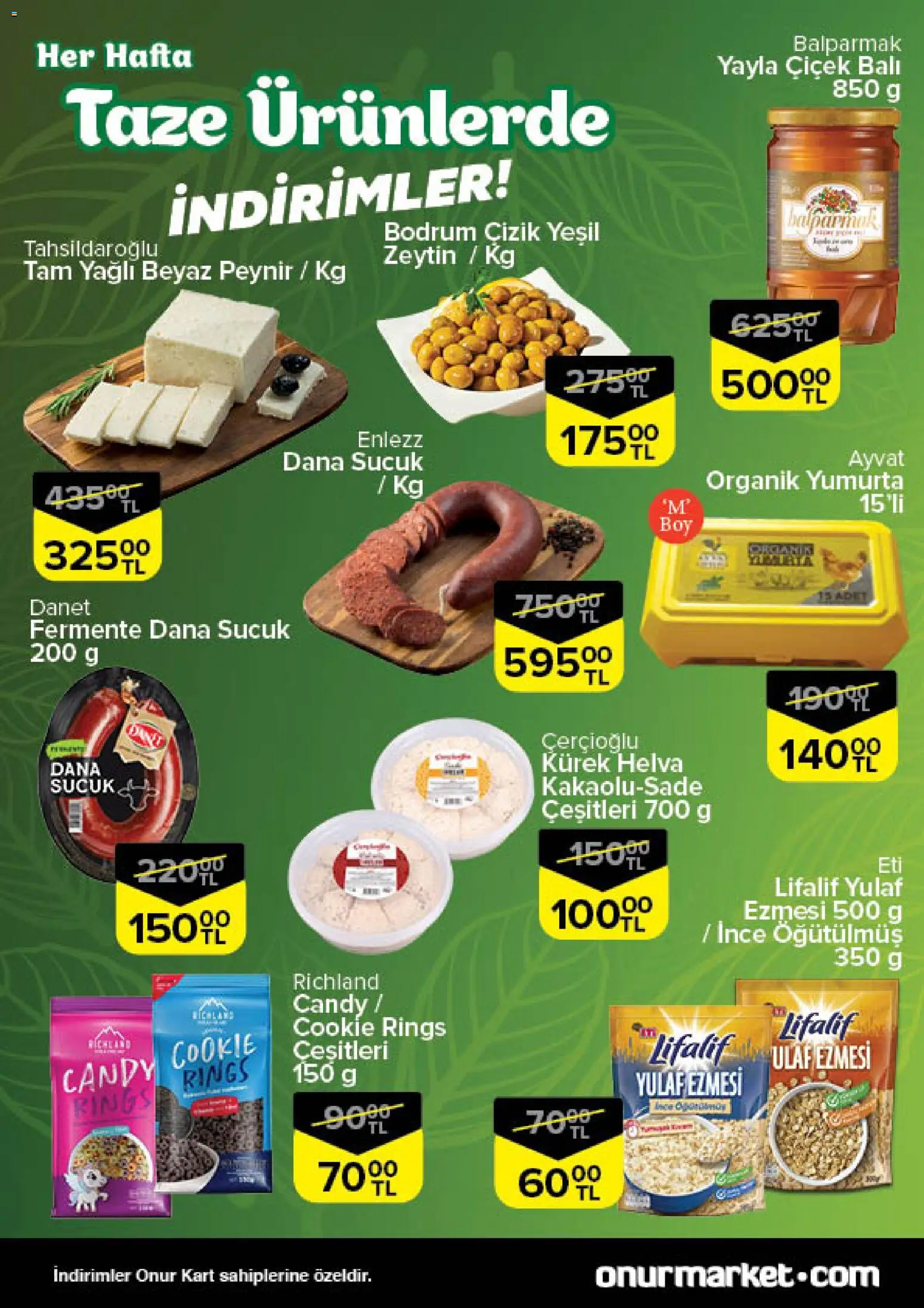 Onur Market Taze Ürünlerde İndirimler - Bursa - 25.12.2025 tarihinden itibaren geçerlidir | Sayfa: 4 | Ürünler: Peynir, Yulaf, Zeytin, Sucuk