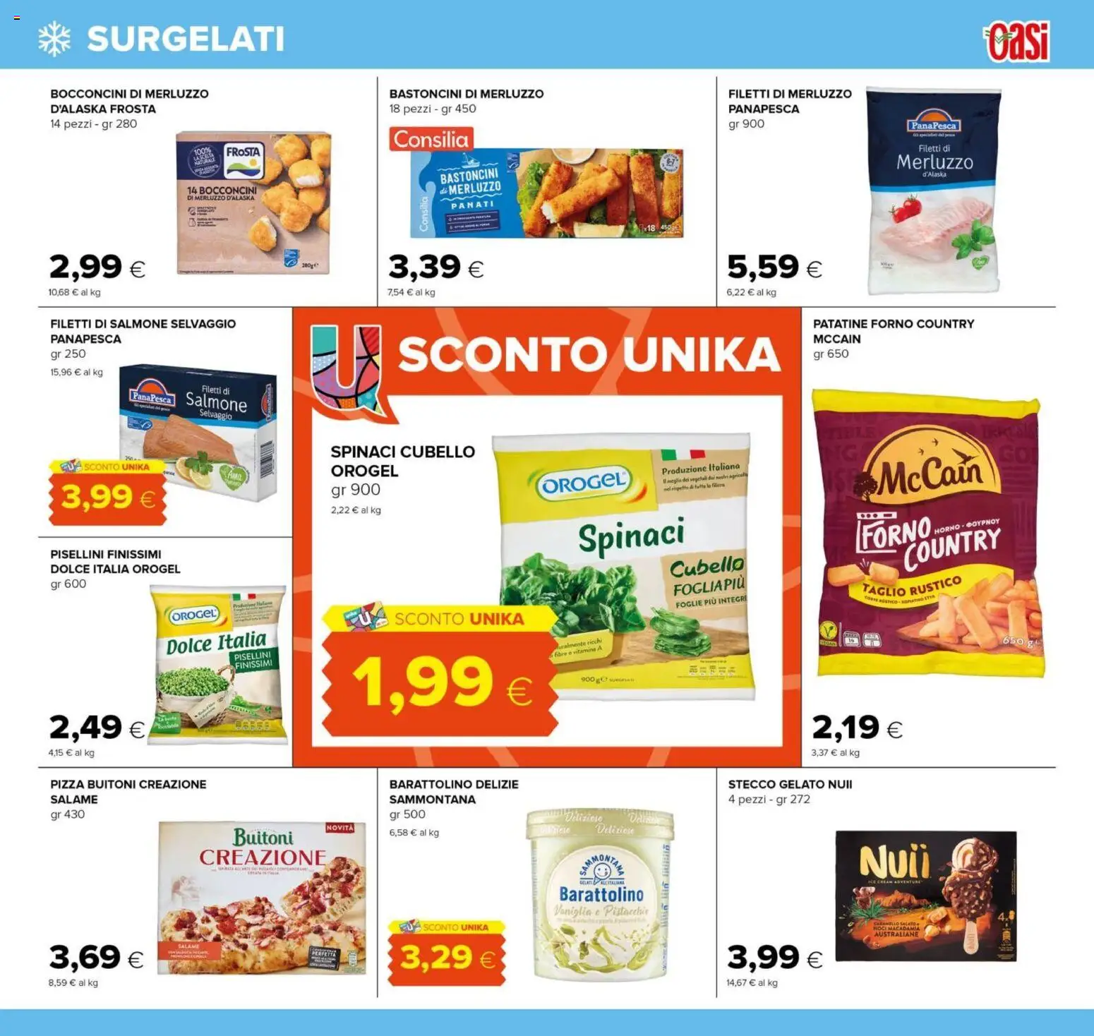 Volantino Oasi del 23.04.2026 | Pagina: 9 | Prodotti: Salame, Salmone, Gelato, Noci