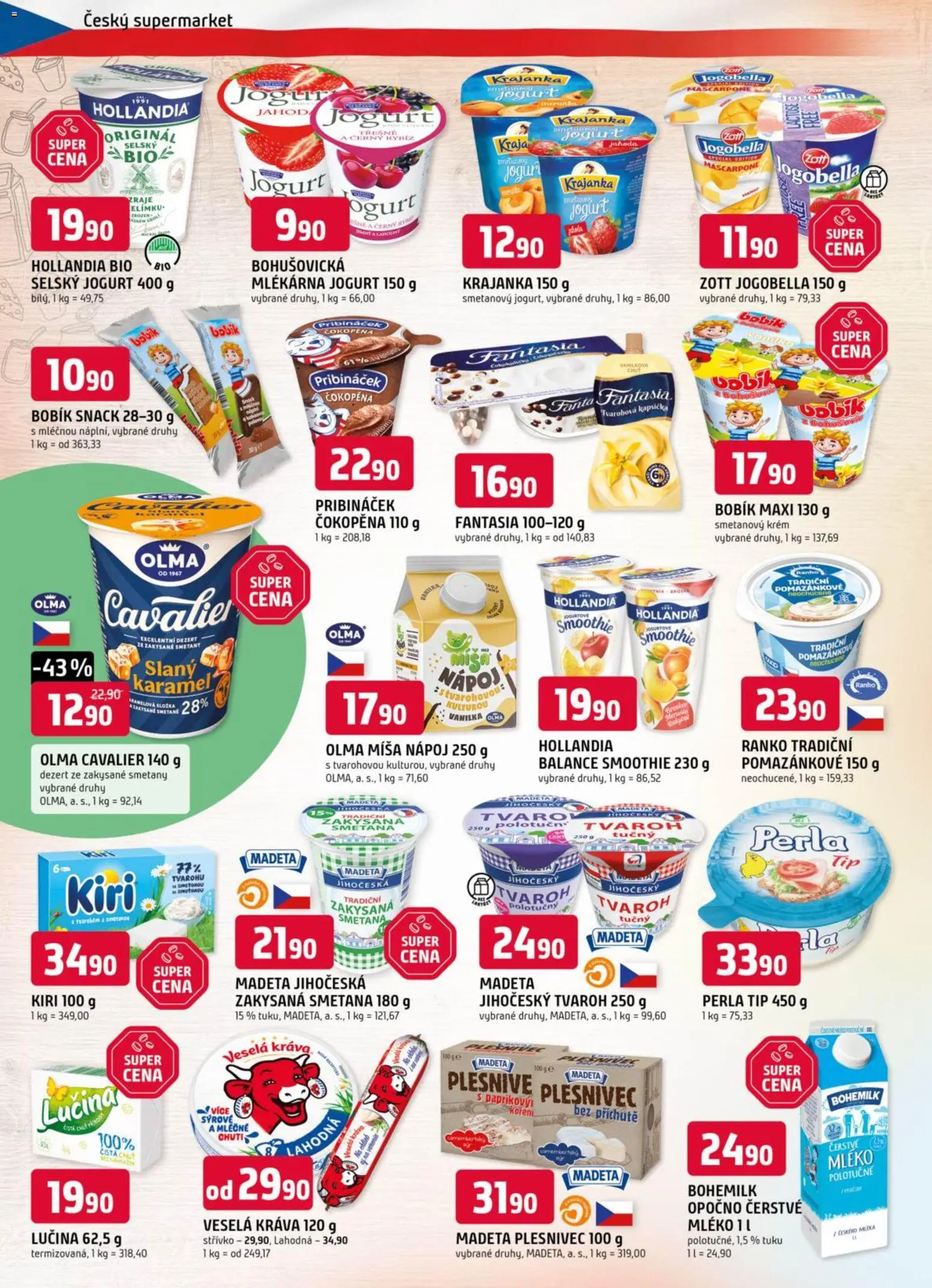 Trefa leták od 25.02.2026 | Strana: 4 | Produkty: Smetana, Pribináček, Tvaroh, Smoothie