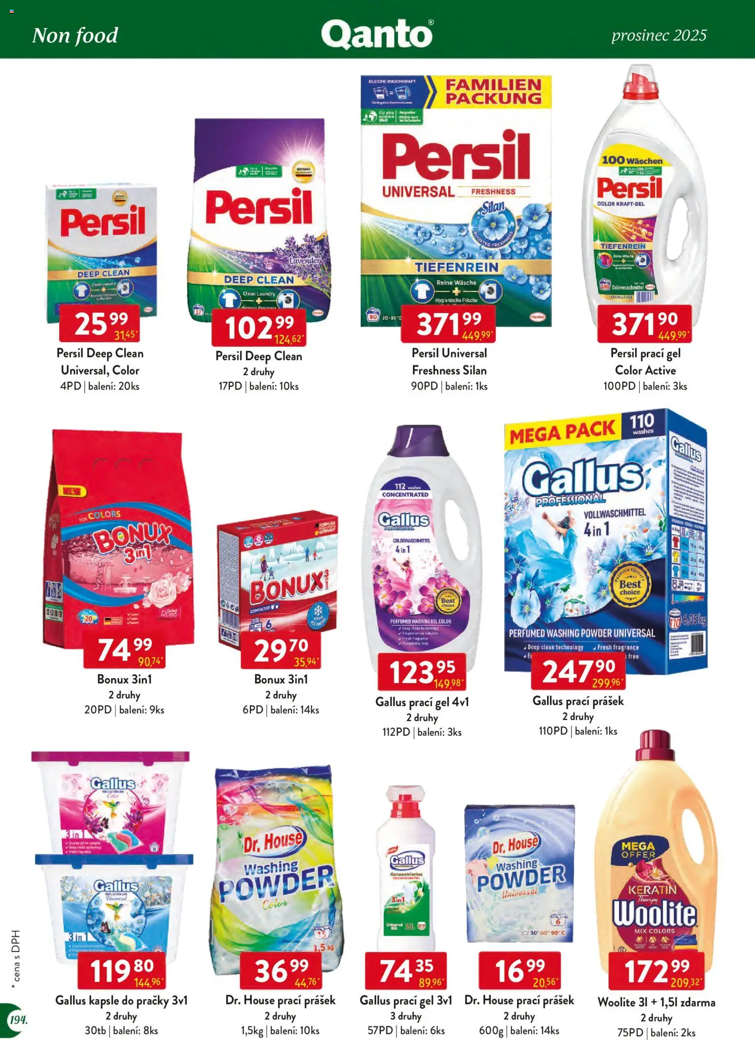 Astur & Qanto leták - Velkoobchod 12/2025 od 01.12.2025 | Strana: 194 | Produkty: Silan, Citron, Prací Prášek, Woolite