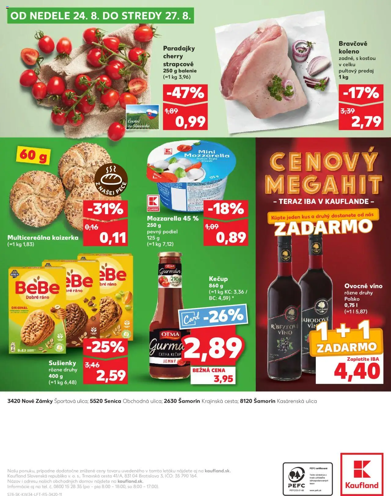 Kaufland SK akciós ujság - amely érvényes a következő dátumtól: 21.08.2025 | Oldal: 78 | Termékek: Mozzarella, Só