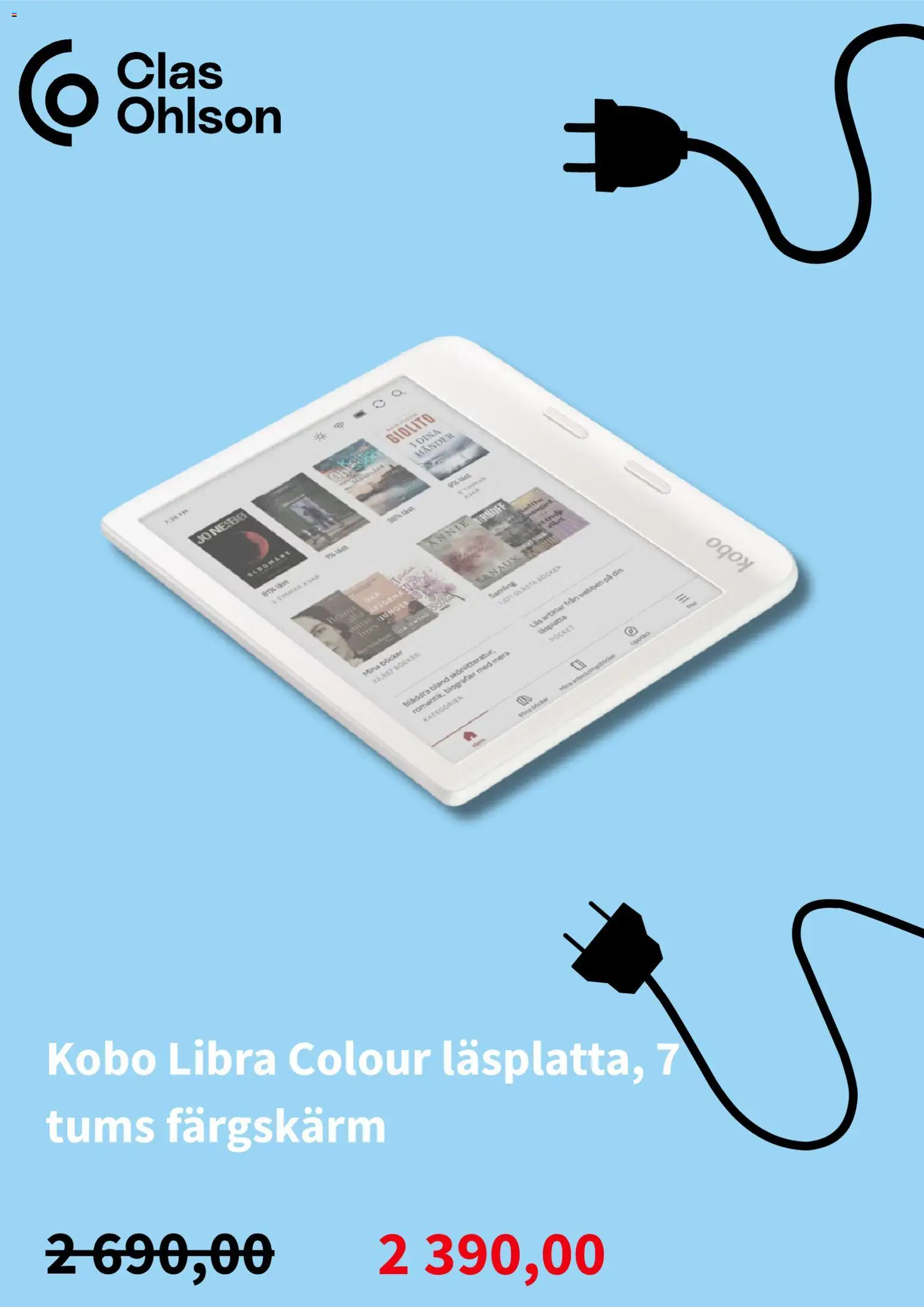 Clas Ohlson reklamblad aktuell från 24.11.2025 | Sida: 8 | Produkter: Läsplatta