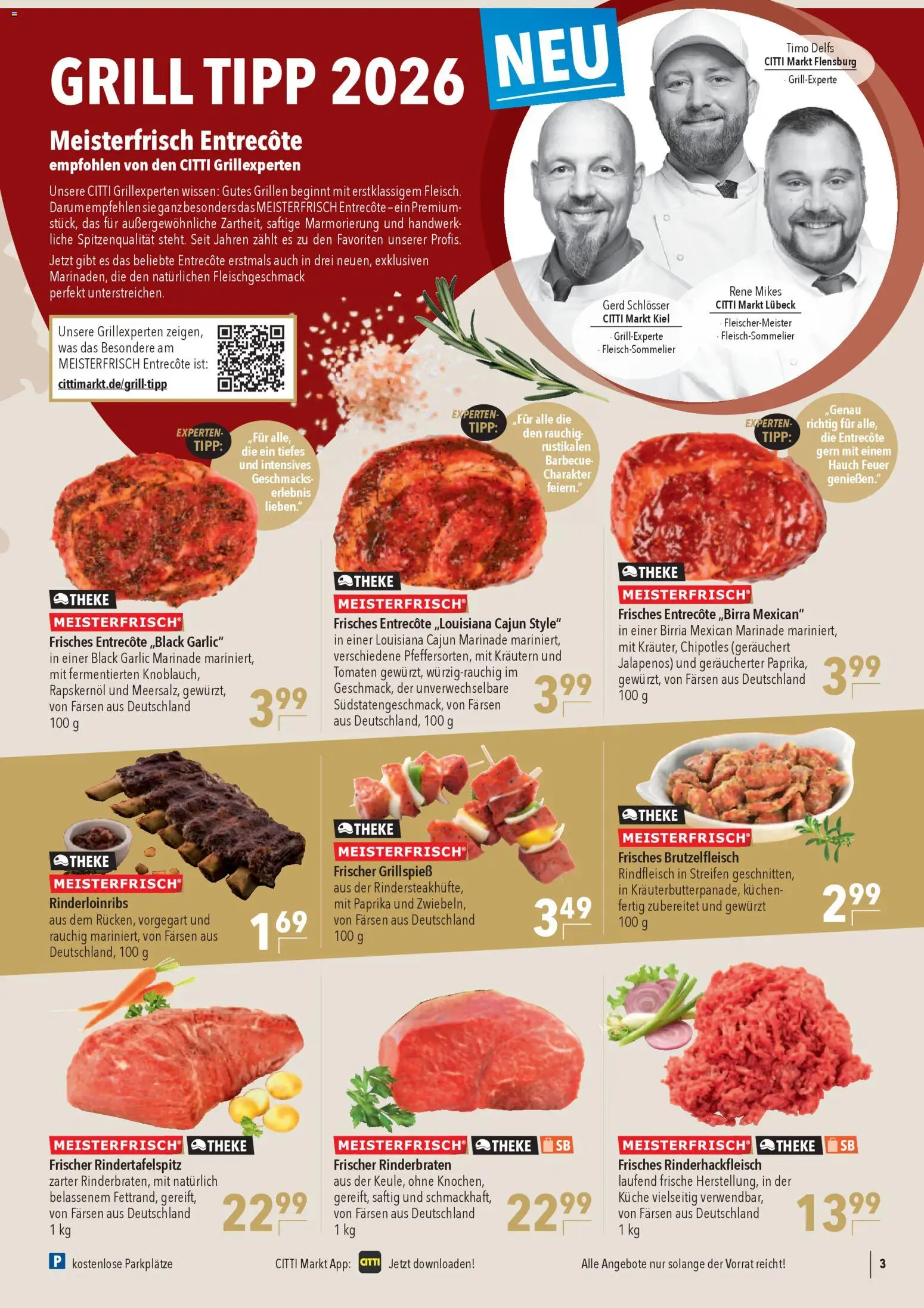 CITTI Markt Prospekt 	 – gültig ab 25.03.2026 | Seite: 3 | Produkte: Küche, Entrecote, Paprika, Kuchen