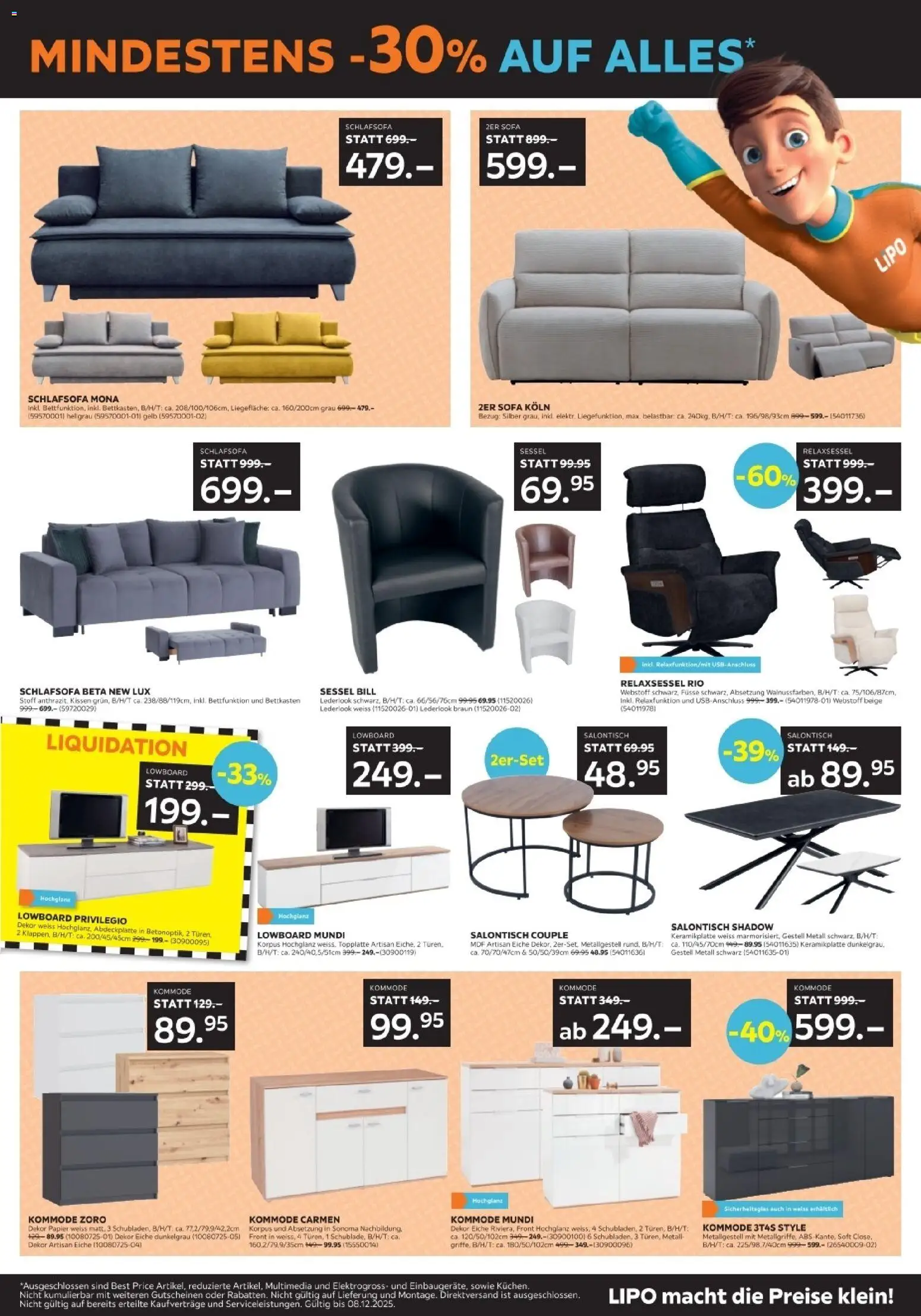 Lipo - Black Friday – gültig ab 25.11.2025 | Seite: 3 | Produkte: Kissen, Sofa, Schlafsofa, Relaxsessel