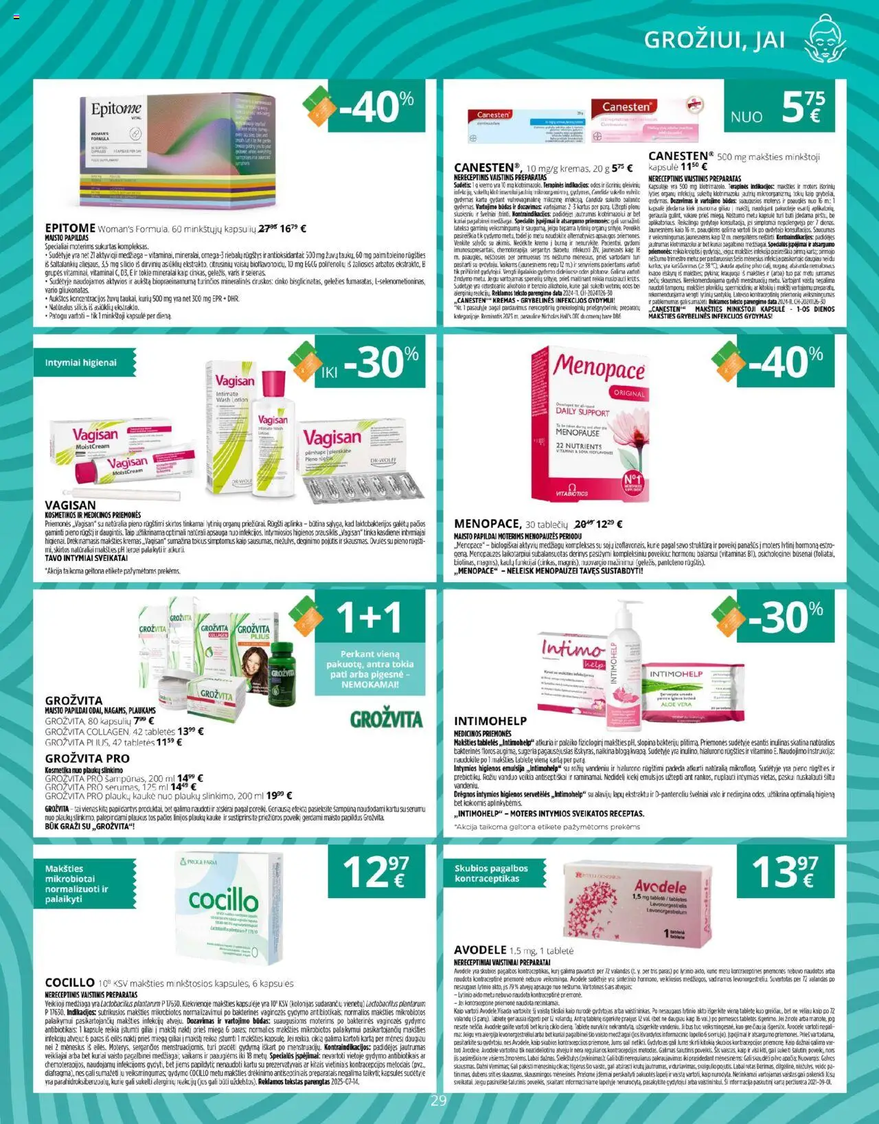 Gintarinė - Leidinys│galioja nuo 01.08.2025 | Puslapis: 29 | Prekių: Kremas, Kaukė, Prausiklis