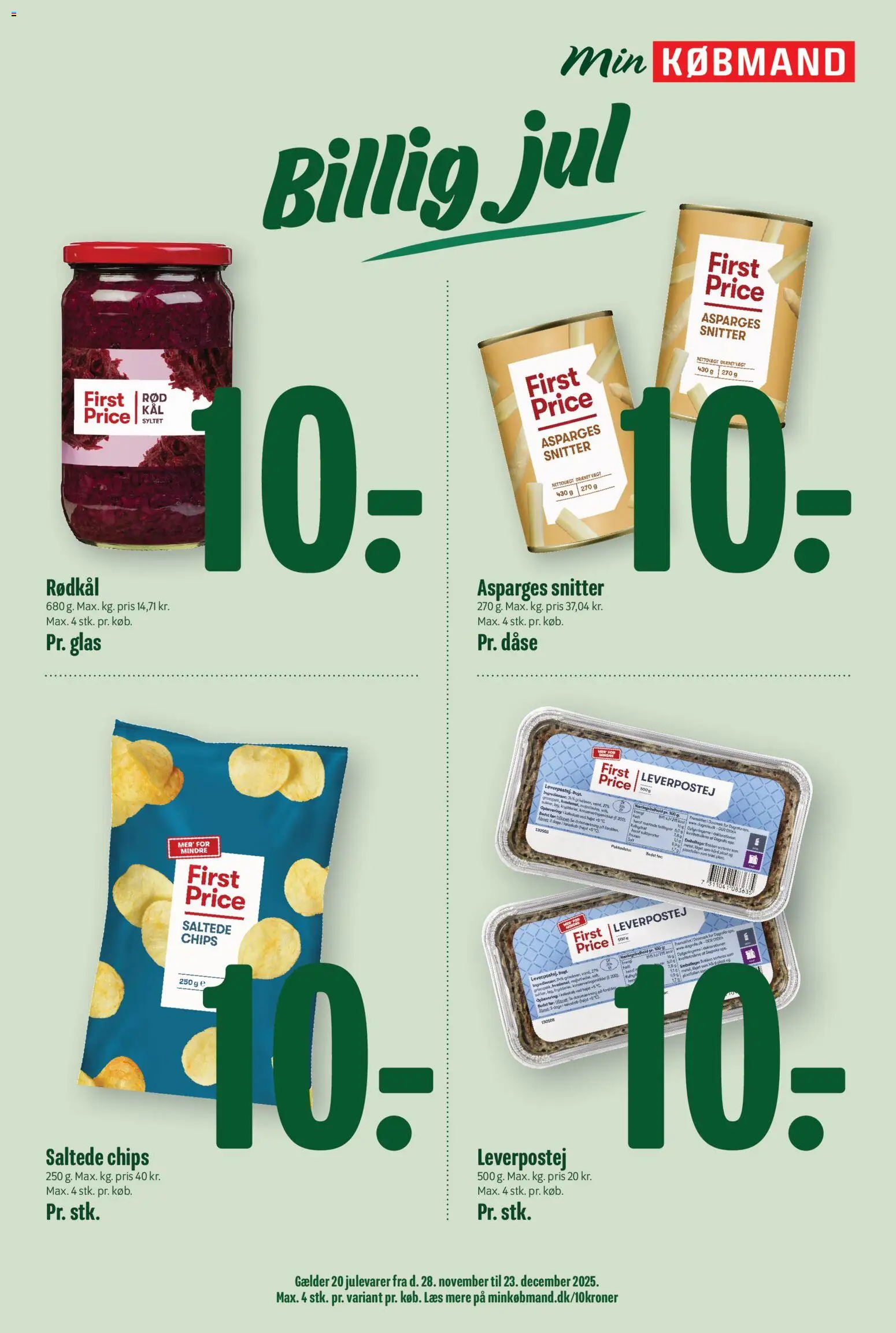 Min Købmand tilbudsavis – gyldig fra 12.12.2025 | Side: 3 | Produkter: Chips, Rødkål, Leverpostej, Asparges