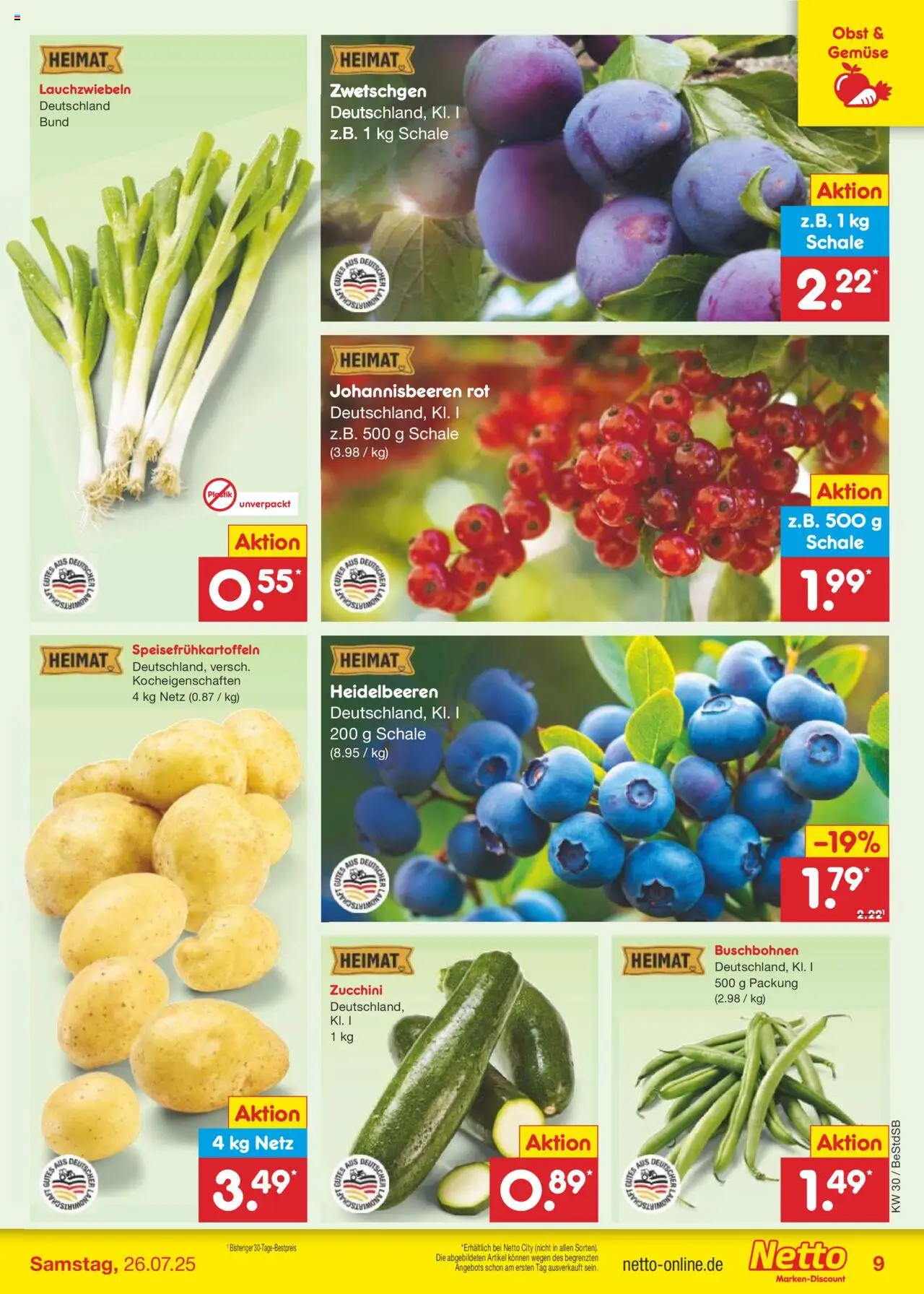 Netto Marken-Discount Prospekt 	 - gültig ab dem 21.07.2025 | Seite: 11 | Produkte: Zwetschgen, Heidelbeeren, Obst, Zucchini