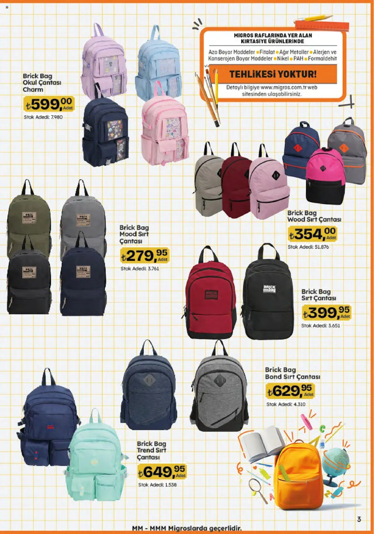 Migros Katalog - Migroskop - 11.09.2025 tarihinden itibaren geçerlidir | Sayfa: 3 | Ürünler: Okul çantası, Sırt çantası