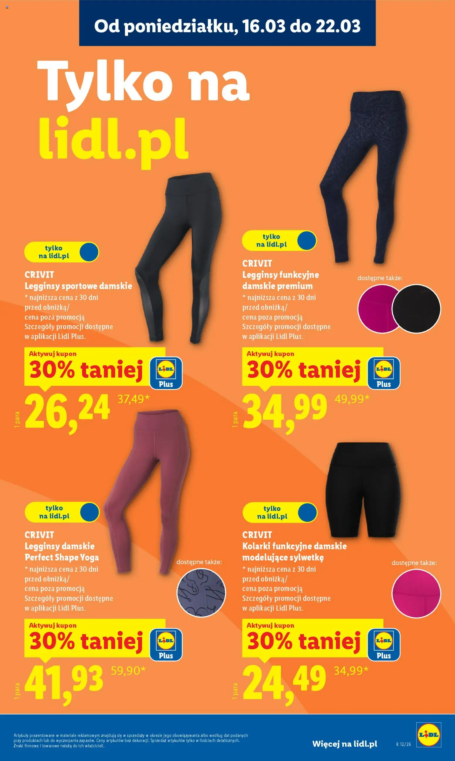 Lidl Katalog od 16.03.2026 | Strona: 25 | Produkty: Legginsy, Legginsy damskie