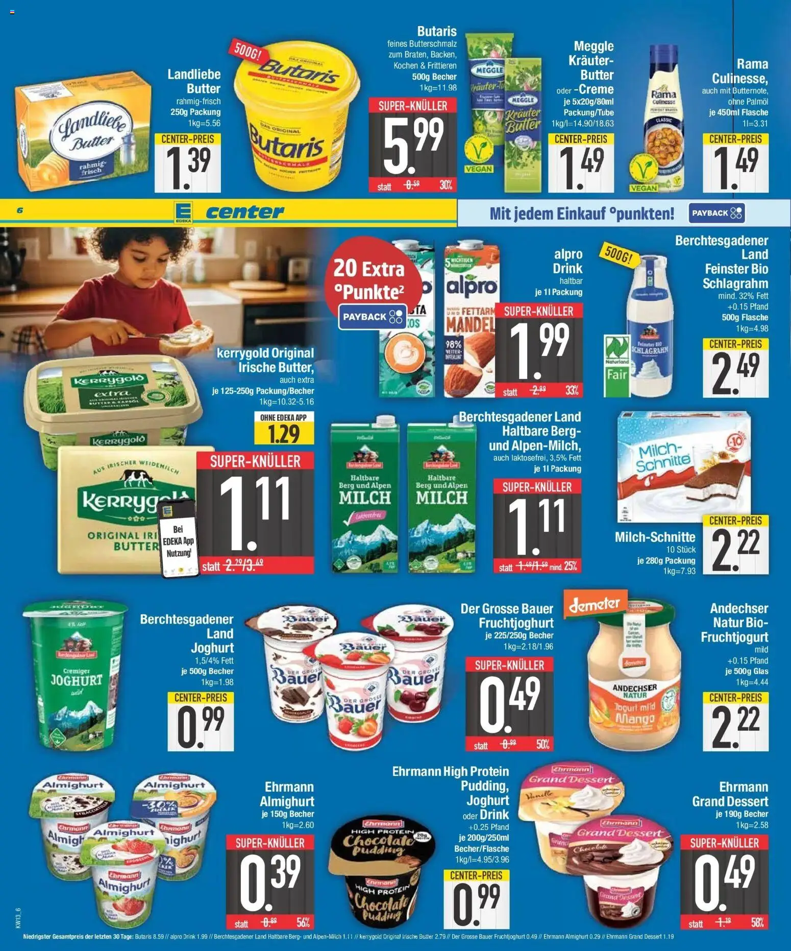 E center Prospekt München	 – gültig ab 23.03.2026 | Seite: 6 | Produkte: Milch, Ehrmann grand dessert, Fruchtjoghurt, Mango