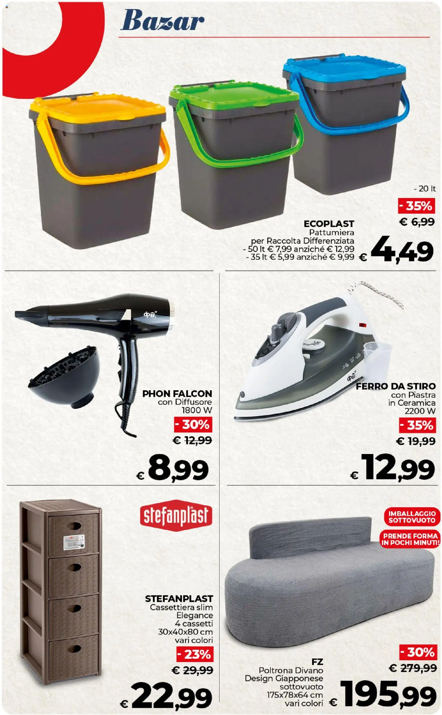 Volantino COOP del 17.01.2026 | Pagina: 49 | Prodotti: Ferro da stiro, Cassettiera, Divano, Poltrona