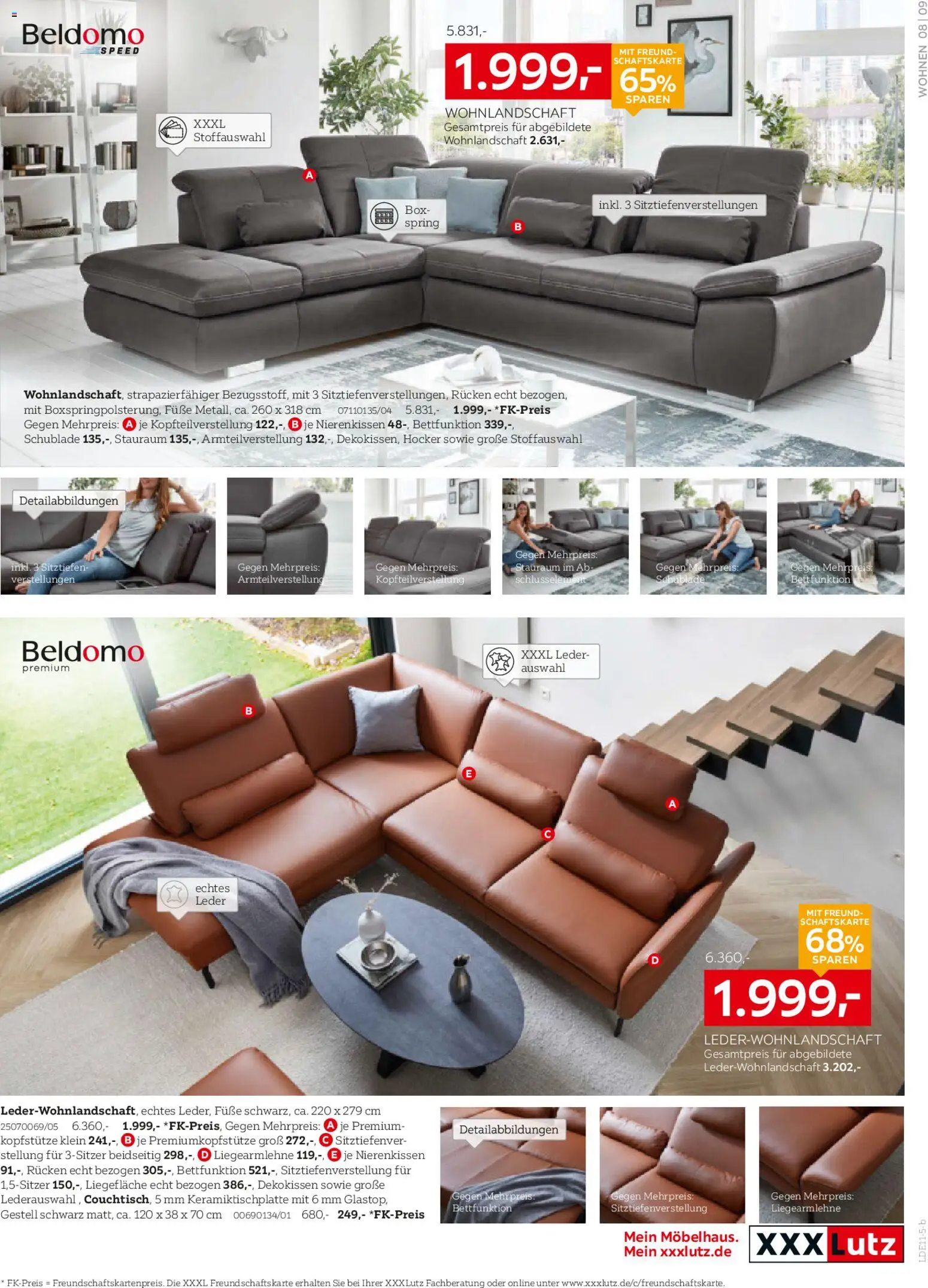 XXXL Lutz Nr. 1 beim Preis – gültig ab 02.11.2025 | Seite: 9 | Produkte: Wohnlandschaft, Hocker, Box
