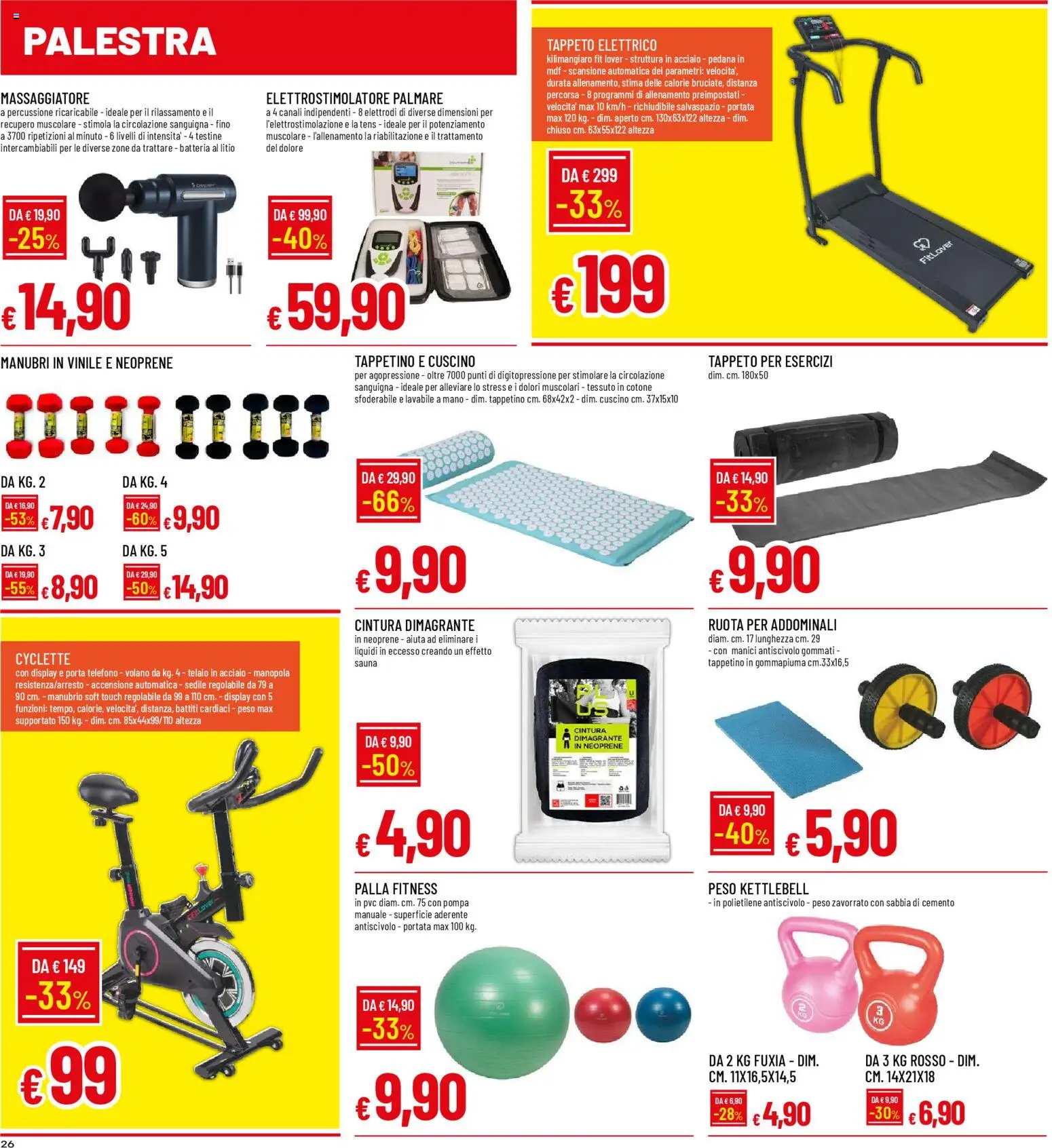 Volantino Galassia del 05.02.2026 | Pagina: 26 | Prodotti: Cintura, Telefono, Cyclette, Batteria