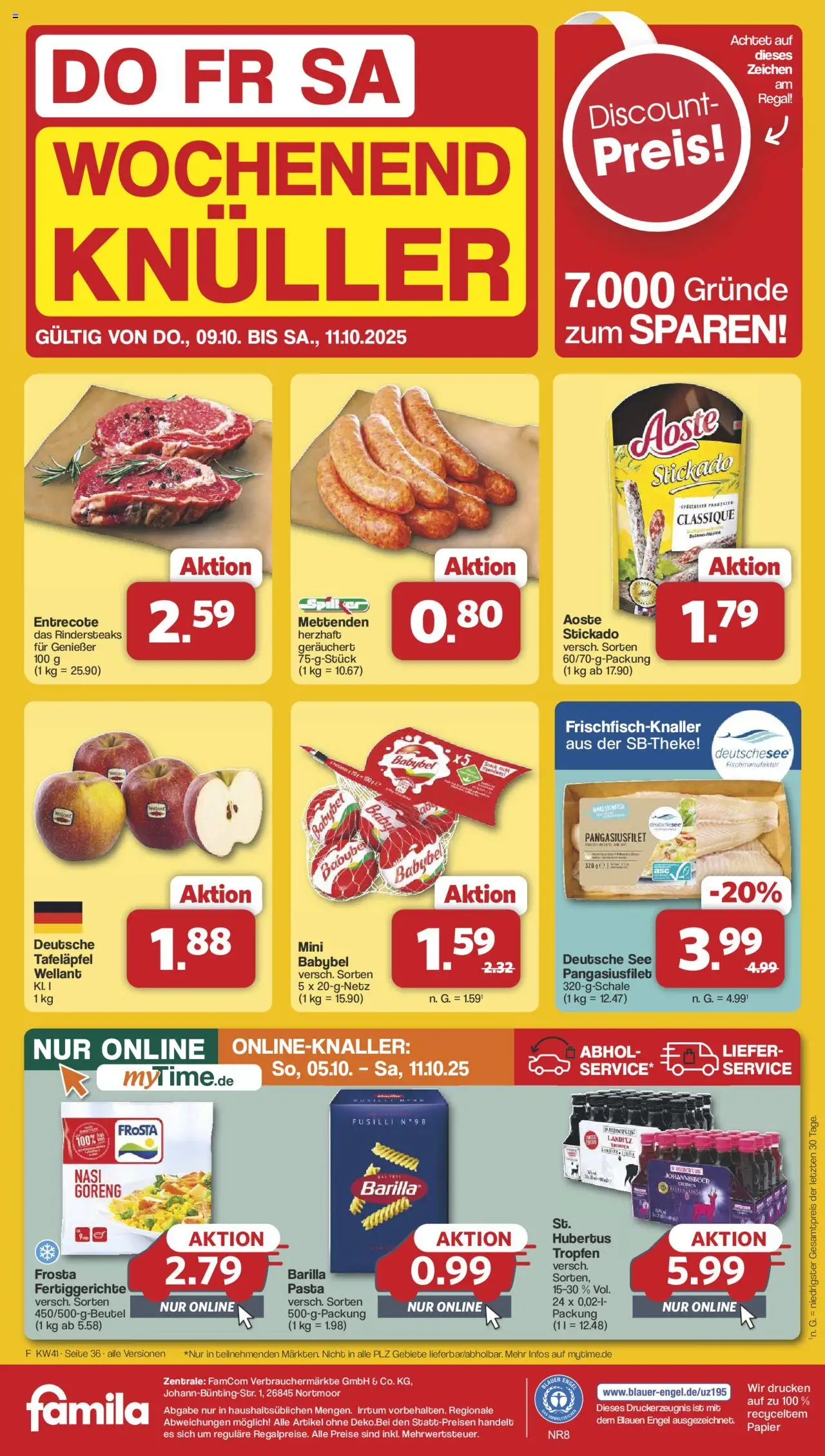Famila Nordwest Prospekt 	 – gültig ab 06.10.2025 | Seite: 39 | Produkte: Regal, Entrecote, Frosta, Fertiggerichte