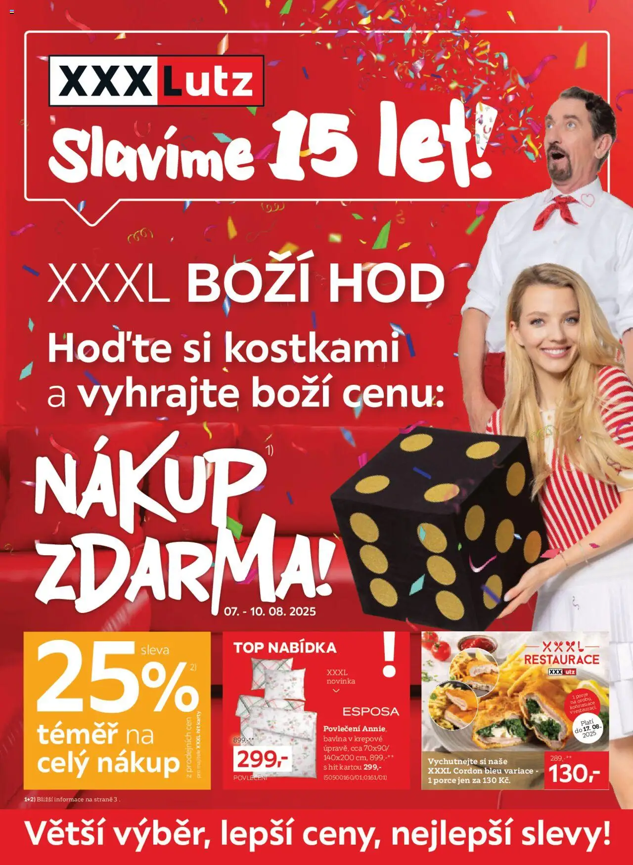 XXXLutz leták od 04.08.2025 | Strana: 1 | Produkty: Cordon Bleu, Povlečení, Karty