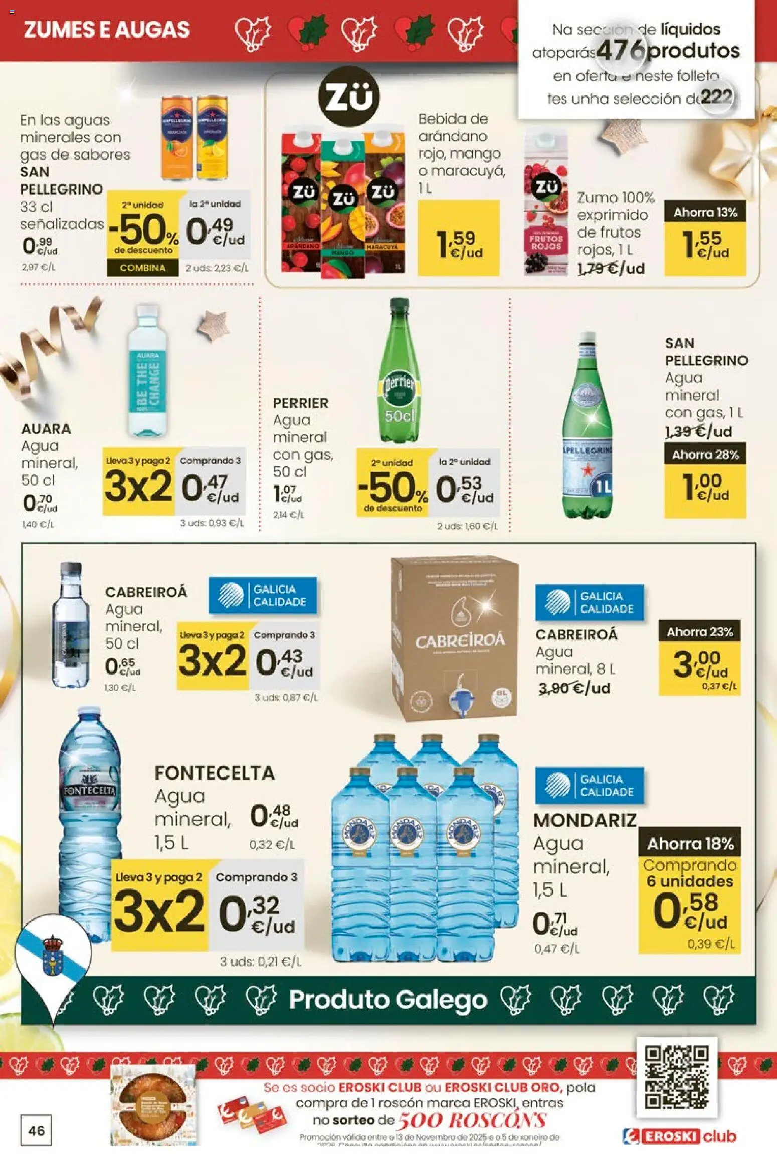 Eroski - Nadal  │ válido desde el 18.12.2025 | Página: 46 | Productos: Ροζ πιπέρι, Ρούτερ, Agua mineral