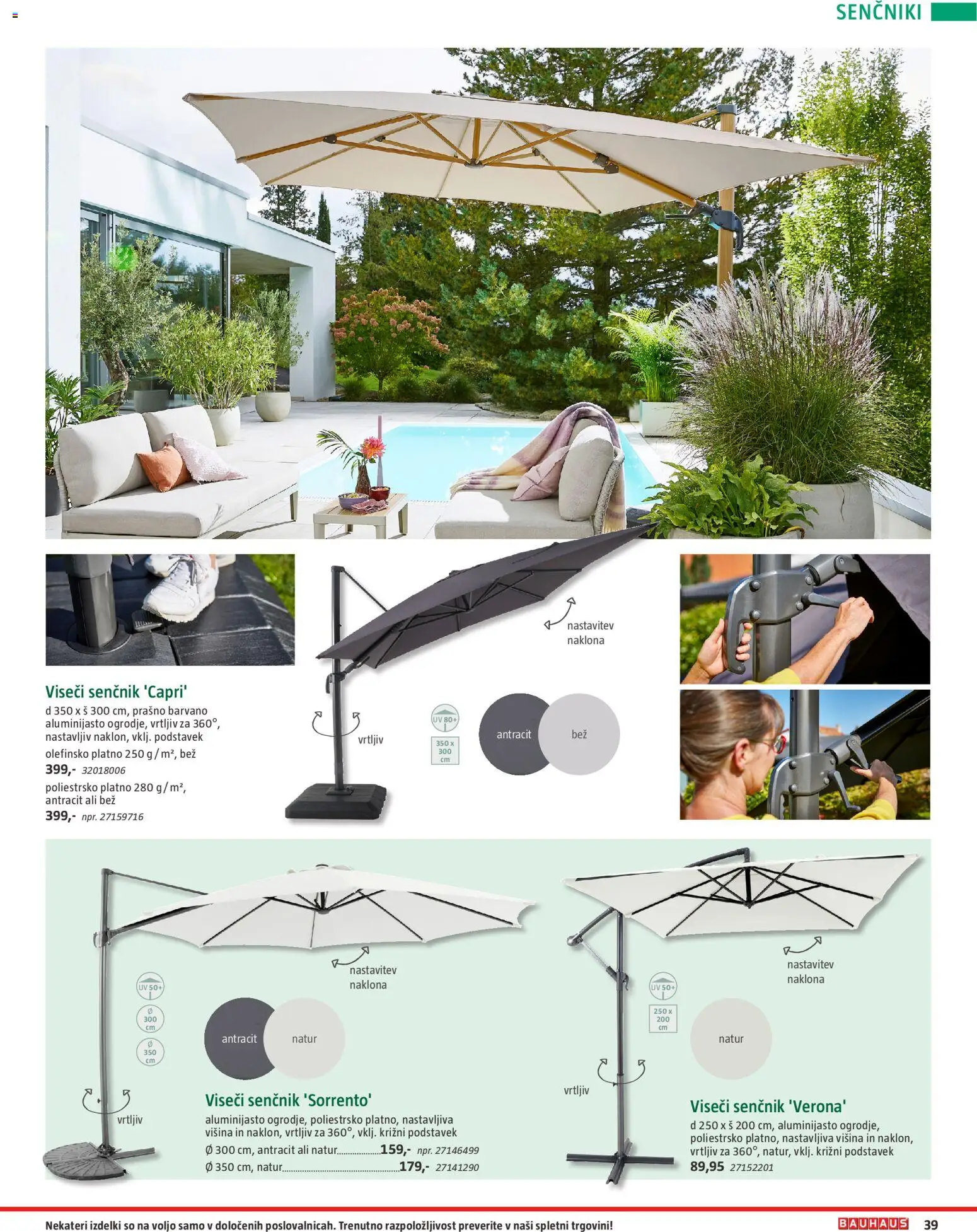 Novi Bauhaus katalog ponudbe – veljaven od 22.04.2026 | Stran: 39 | Izdelki: Senčnik