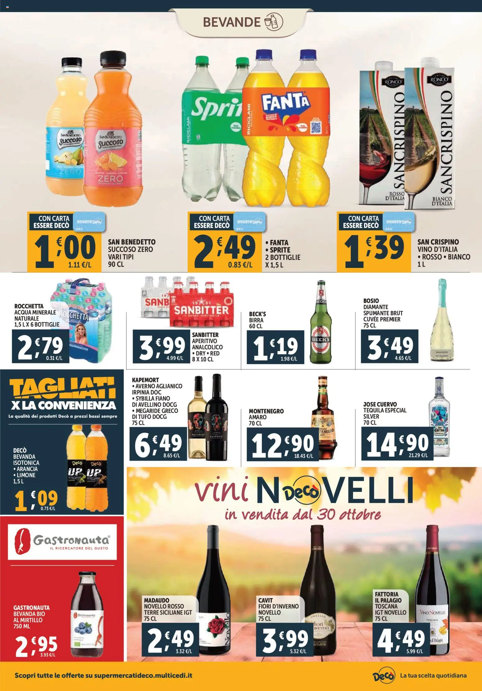 Volantino Decò del 28.10.2025 | Pagina: 14 | Prodotti: Acqua, Limone, Spumante, Amaro