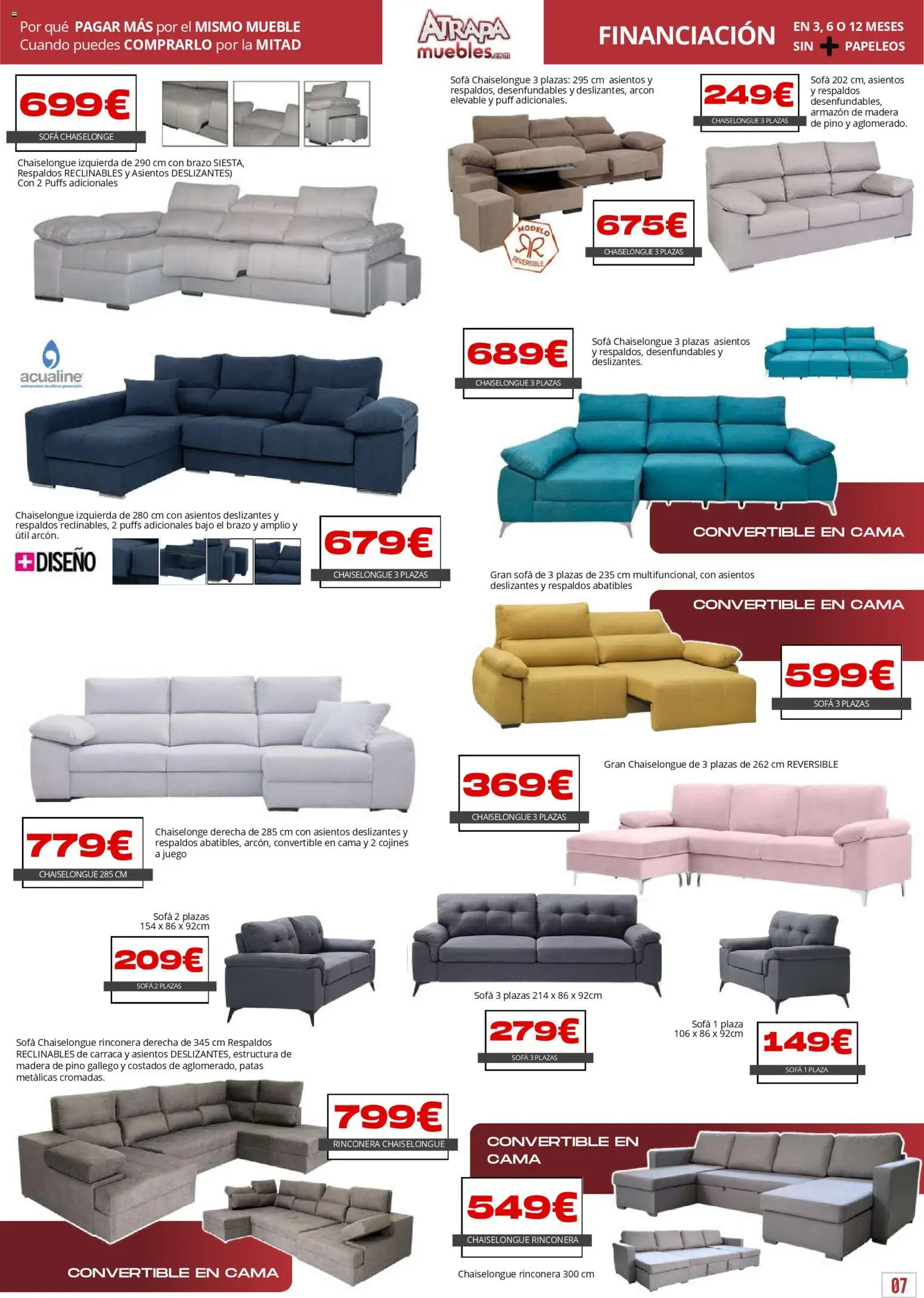 Atrapa Muebles - folleto │ válido desde el 01.01.2026 | Página: 7 | Productos: Cama, Sofá