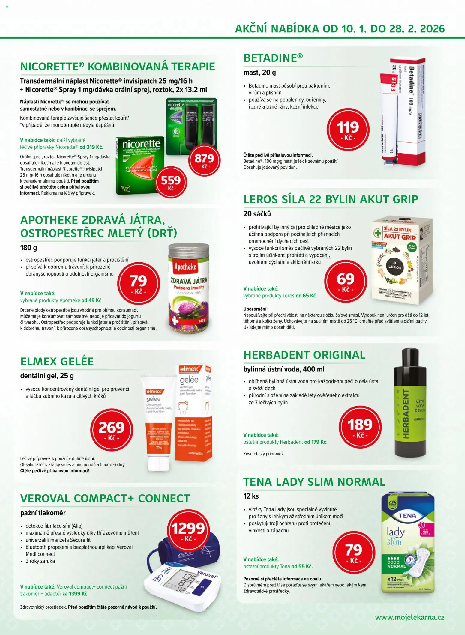 Moje lékárna leták od 10.01.2026 | Strana: 11 | Produkty: Ústní voda, Náplast, Adaptér, Tlakoměr