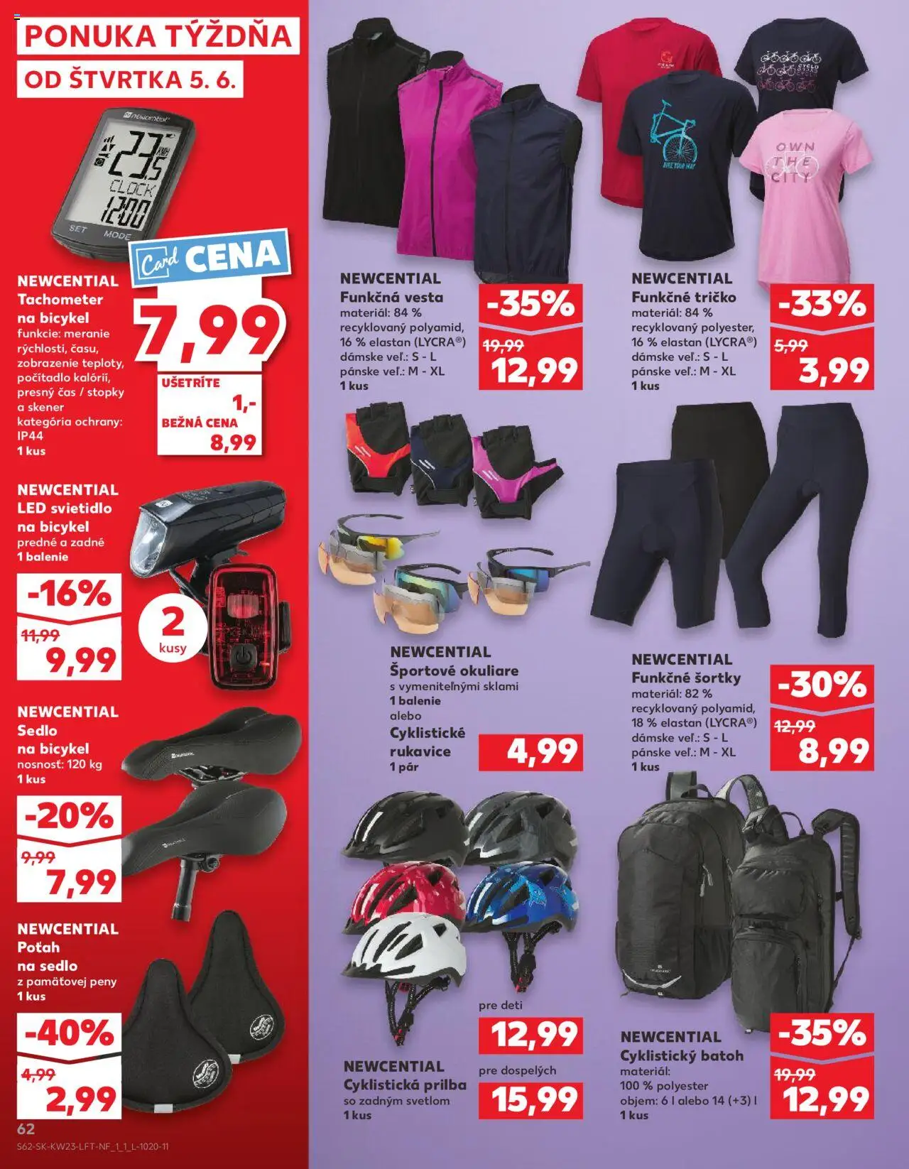 Nové Kaufland akcie – leták je platný od 05.06.2025 | Strana: 62 | Produkty: Svietidlo, Led, Tričko, Okuliare