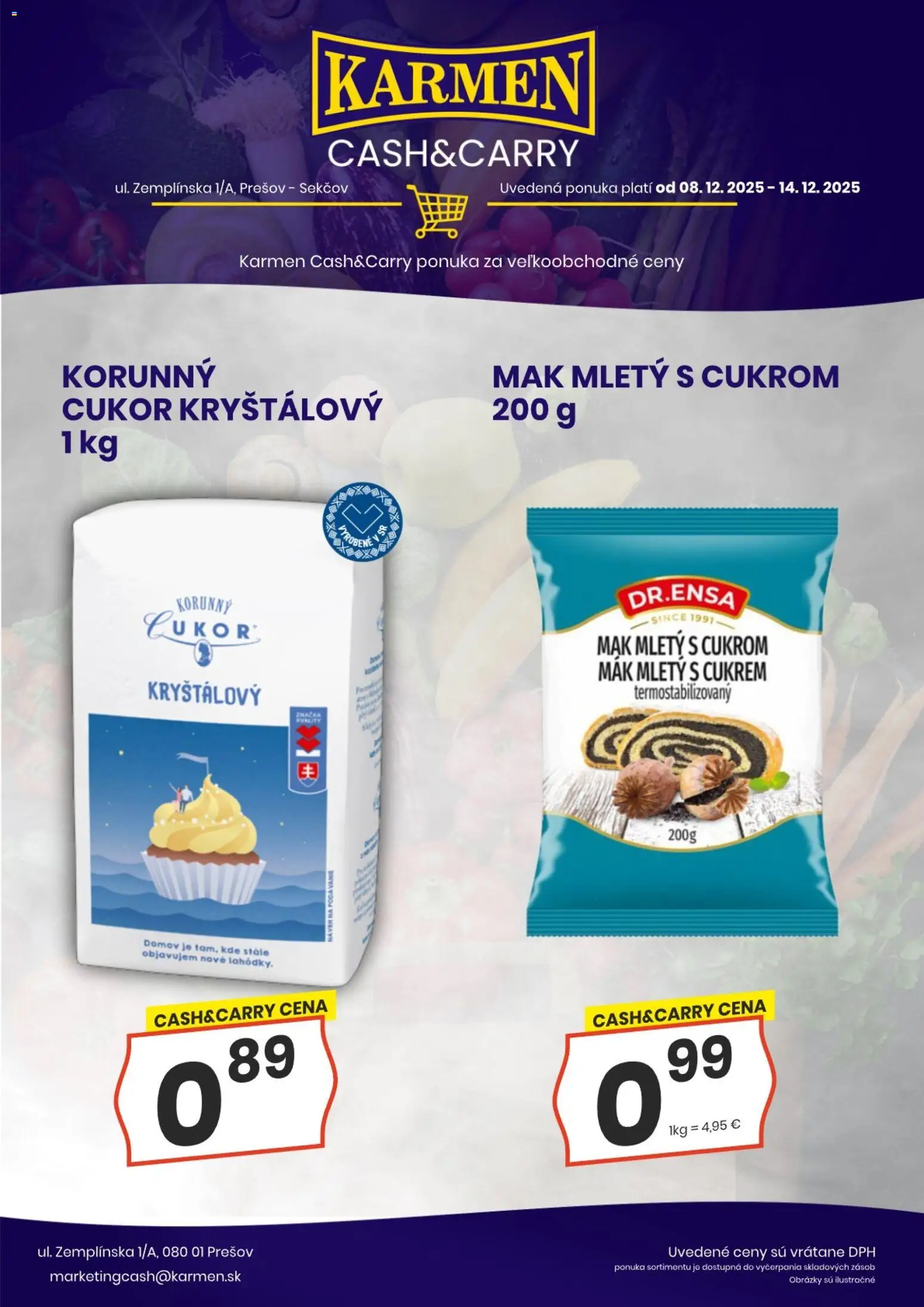 Nové KARMEN CBA akcie – leták je platný od 08.12.2025 | Strana: 6 | Produkty: Cukor, Mak