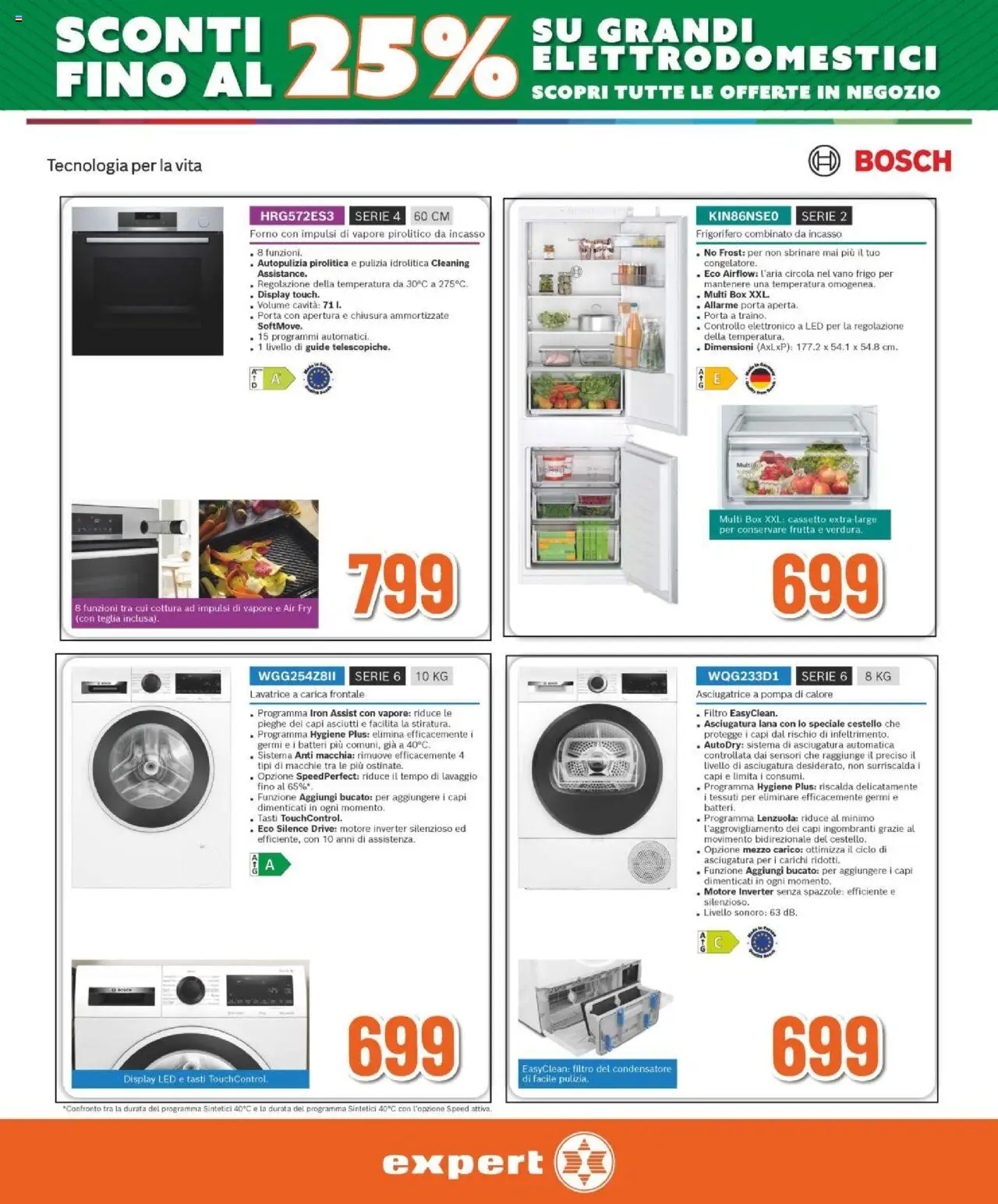 Volantino Expert del 11.09.2025 | Pagina: 5 | Prodotti: Asciugatrice, Frigorifero, Frigorifero combinato, Lenzuola