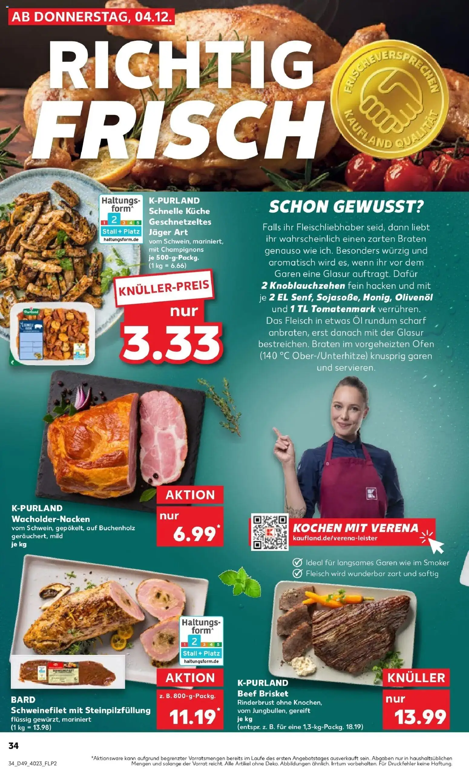Kaufland prospekt Sondershausen	 – gültig ab 08.12.2025 | Seite: 34 | Produkte: Ofen, Küche, Champignons, Fleisch