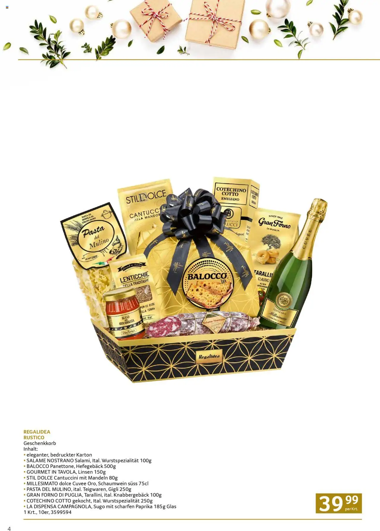 Transgourmet Weihnachtskatalog 2025 gültig ab 13.10.2025 | Seite: 4 | Produkte: Pasta