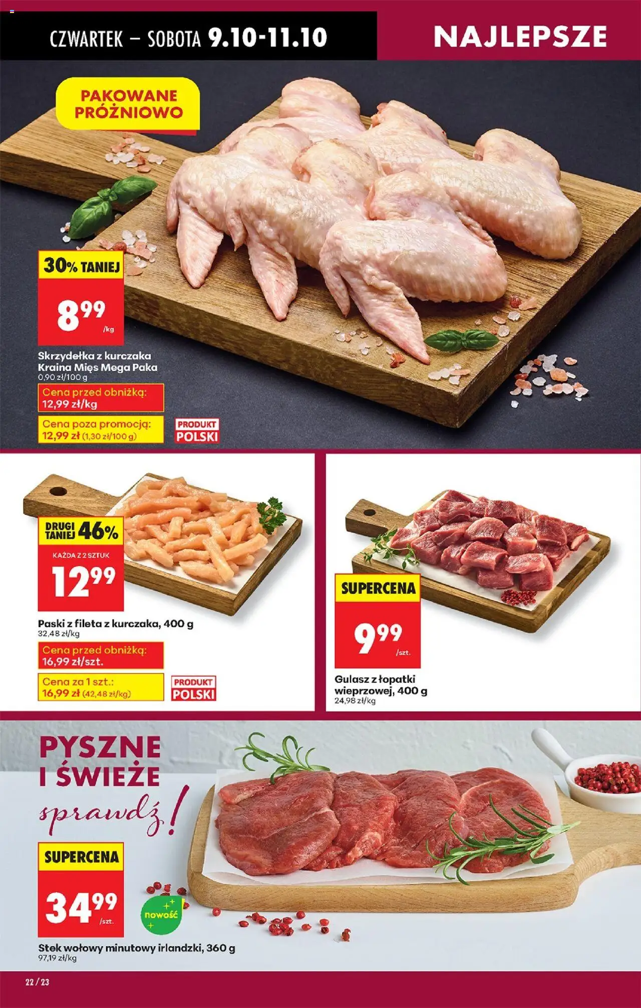 Biedronka gazetka - Oferta w tym tygodniu od 09.10.2025 | Strona: 28 | Produkty: Skrzydełka z kurczaka, Kraina mięs, Gulasz