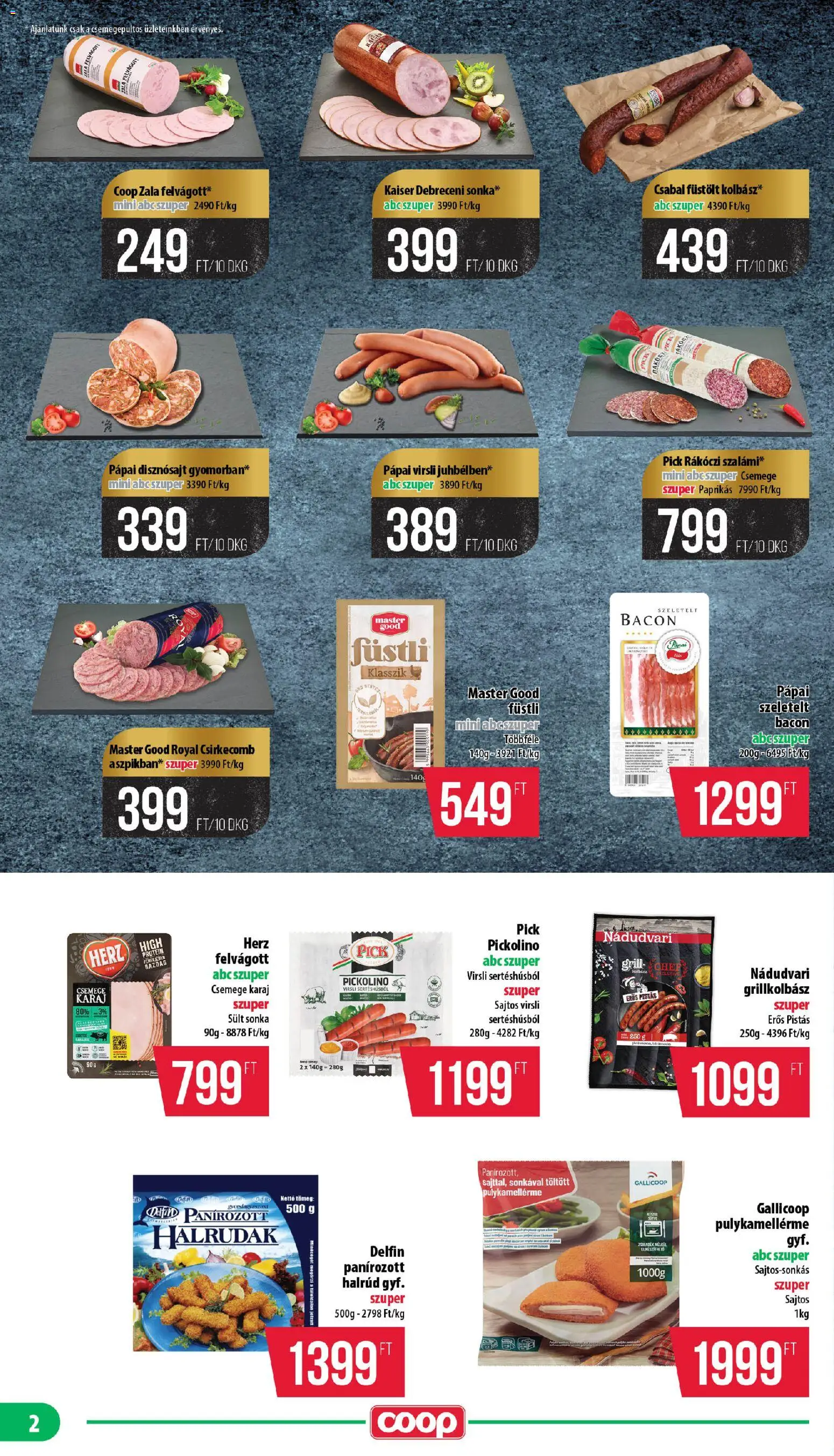 COOP akciós ujság - amely érvényes a következő dátumtól: 16.04.2026 | Oldal: 2 | Termékek: Pick, Grill, Protein, Felvágott