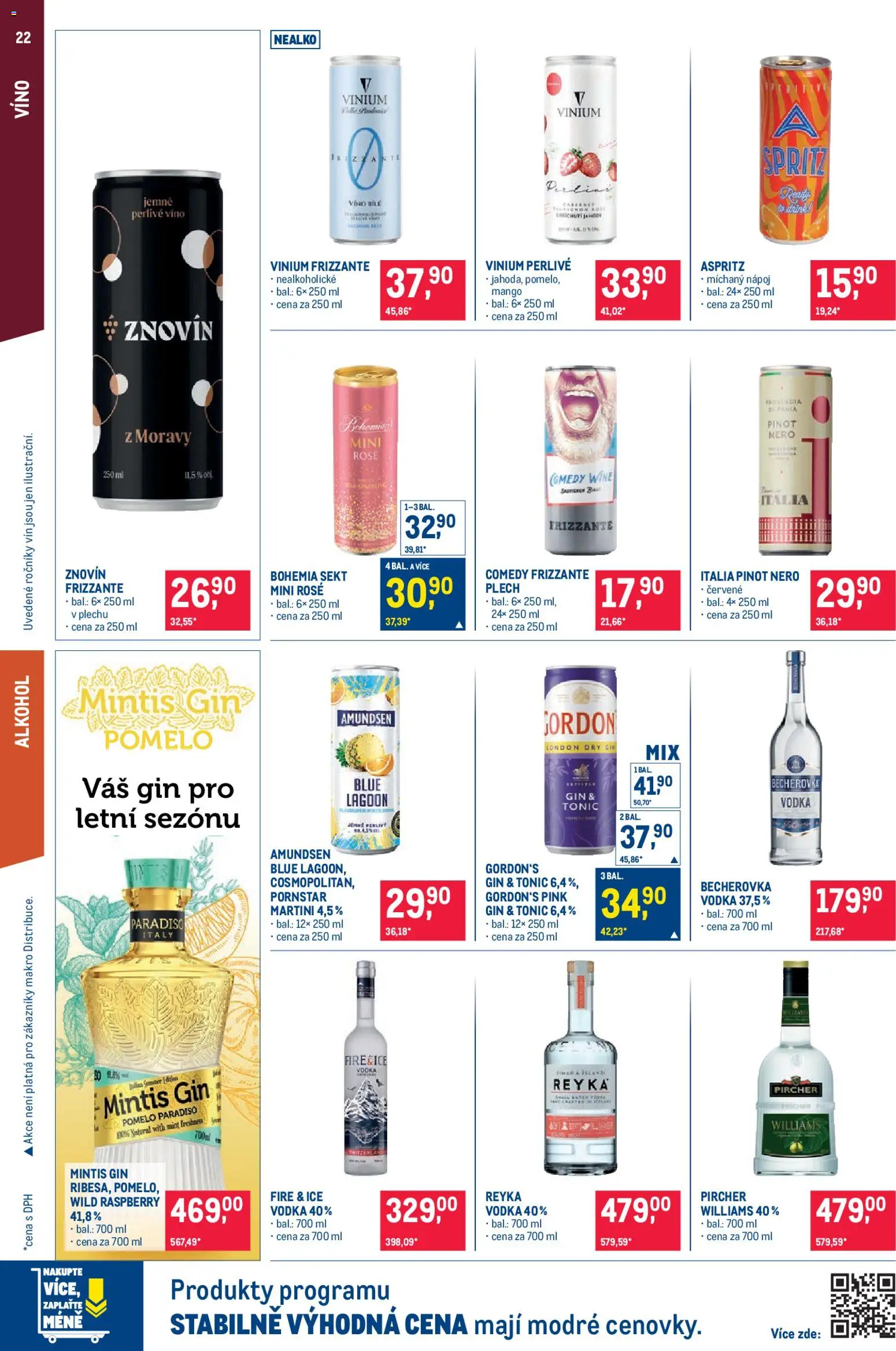Makro leták - Pro milovníky jídla od 22.04.2026 | Strana: 22 | Produkty: Pomelo, Gin, Vodka, Tonic