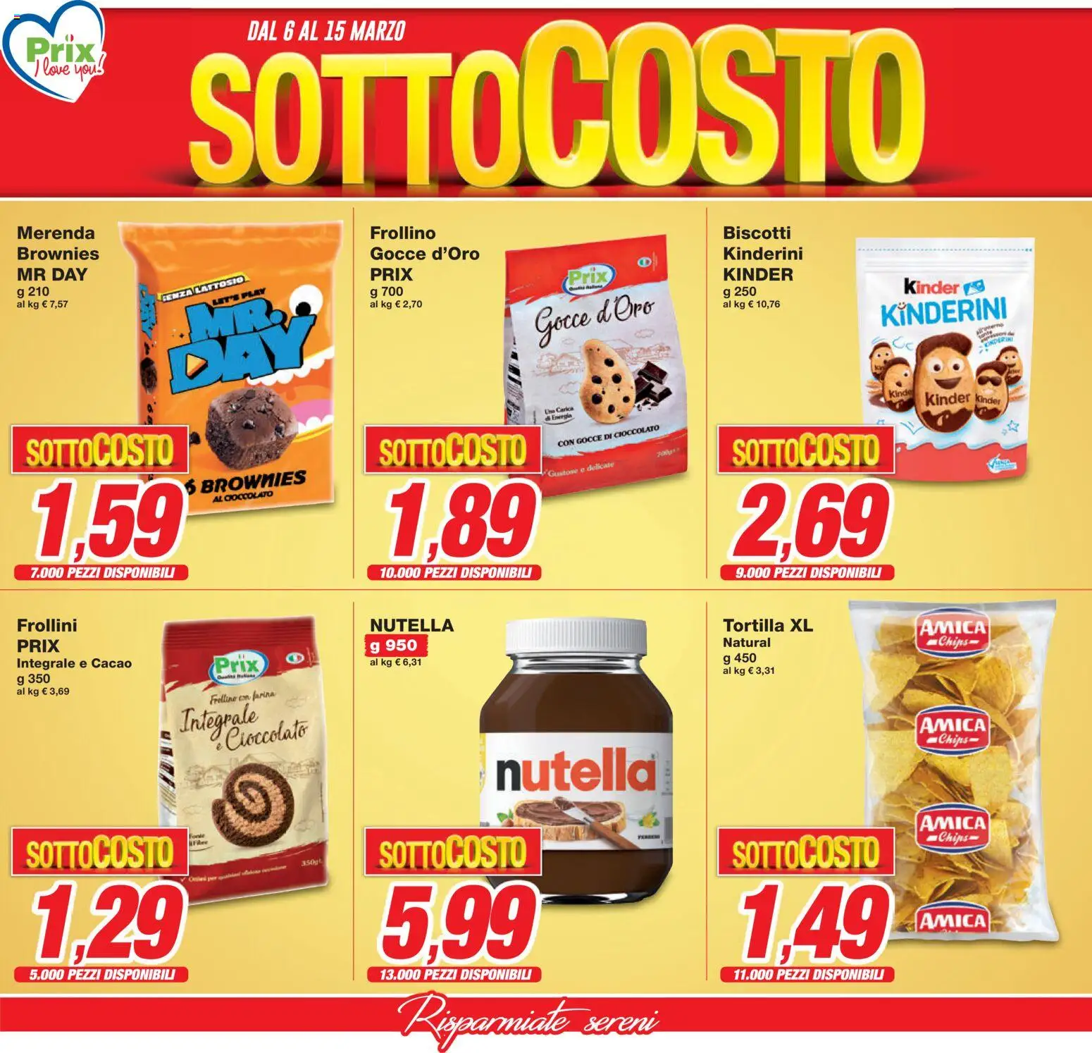 Volantino Prix del 06.03.2026 | Pagina: 10 | Prodotti: Biscotti, Farina, Nutella, Cacao