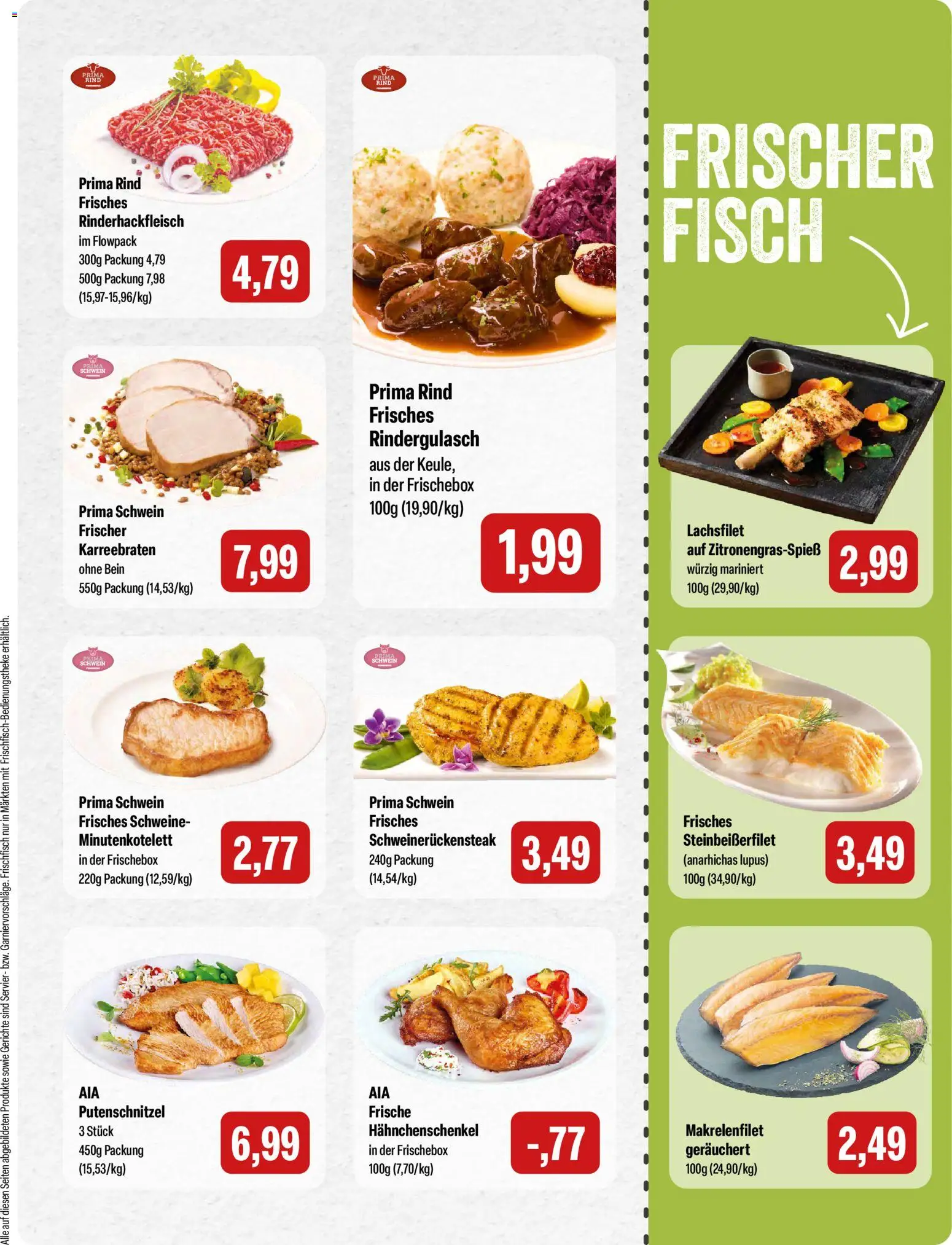 Feneberg Angebote – gültig ab 23.04.2026 | Seite: 3 | Produkte: Rindergulasch, Hahnchenschenkel, Fisch, Putenschnitzel