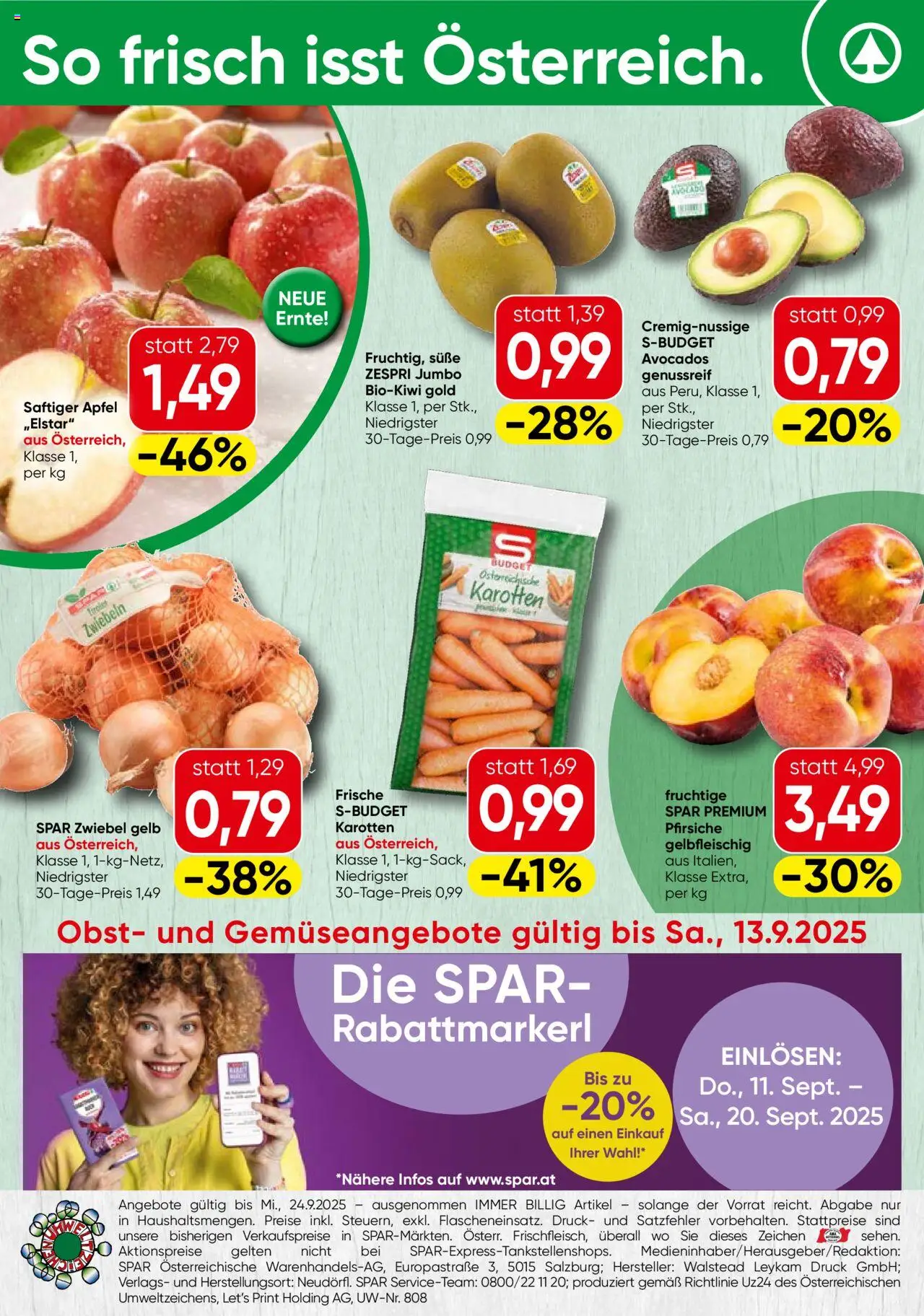Spar Flugblatt - Oberösterreich gültig ab 11.09.2025 | Seite: 20 | Produkte: Zwiebeln, Obst, Äpfel