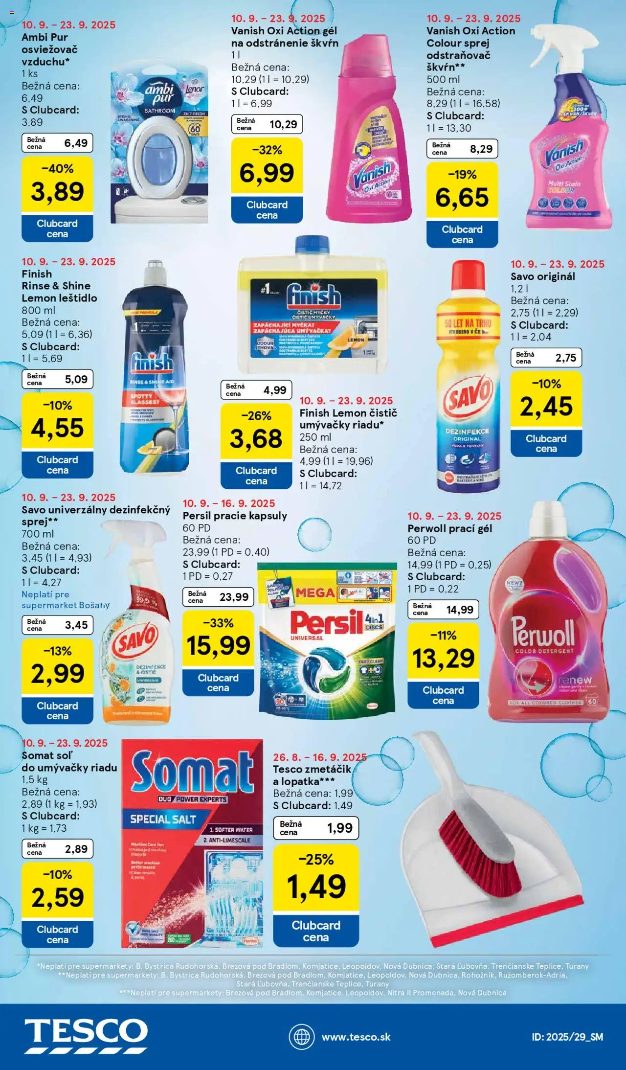 Nové Tesco akcie – leták je platný od 10.09.2025 | Strana: 21 | Produkty: Persil, Perwoll, Vanish, Lenor