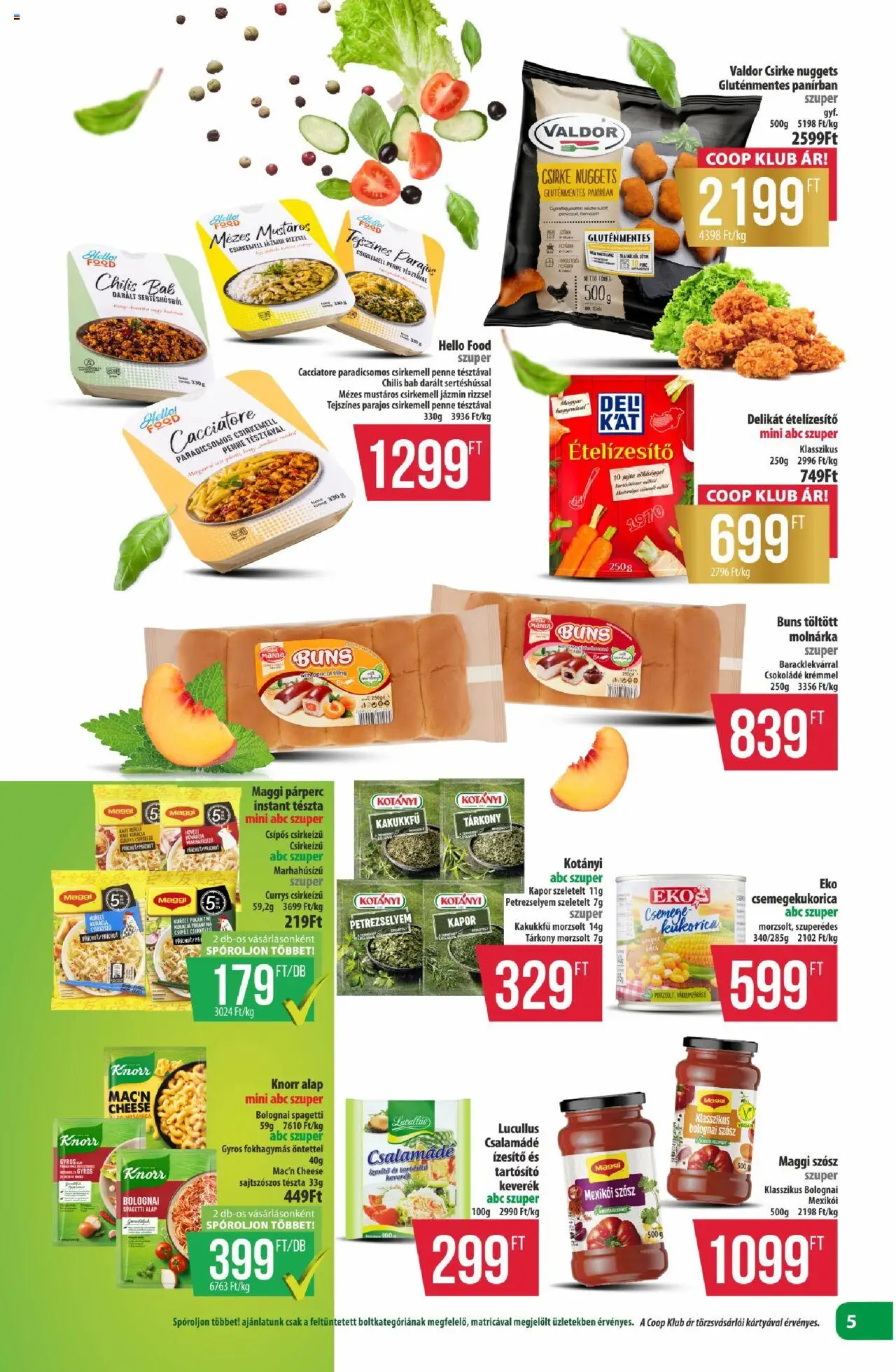 COOP akciós ujság - amely érvényes a következő dátumtól: 14.08.2025 | Oldal: 5 | Termékek: Petrezselyem, Gluténmentes, Vegán, Chilis bab