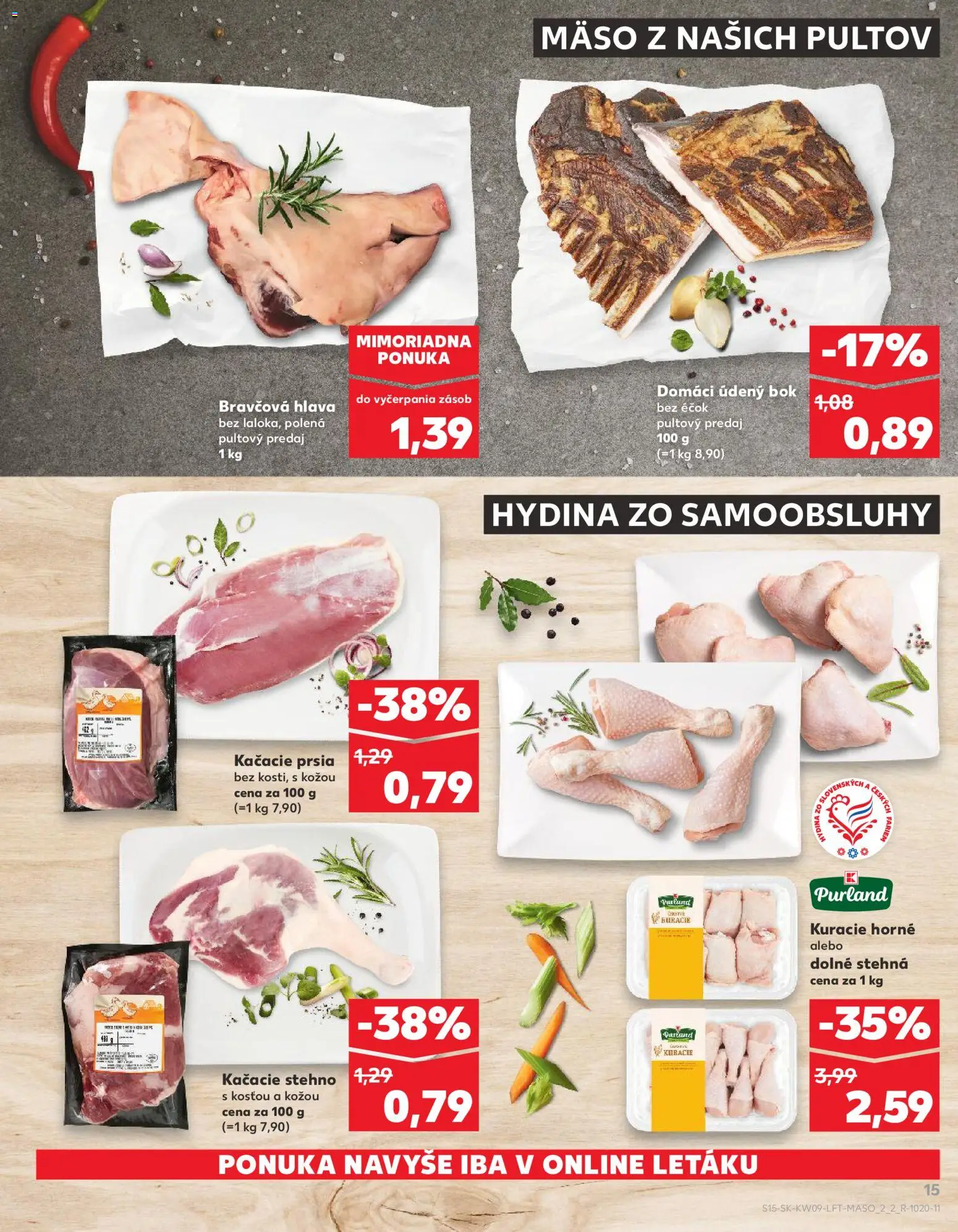 Nové Kaufland akcie – leták je platný od 26.02.2026 | Strana: 15 | Produkty: Kačacie prsia