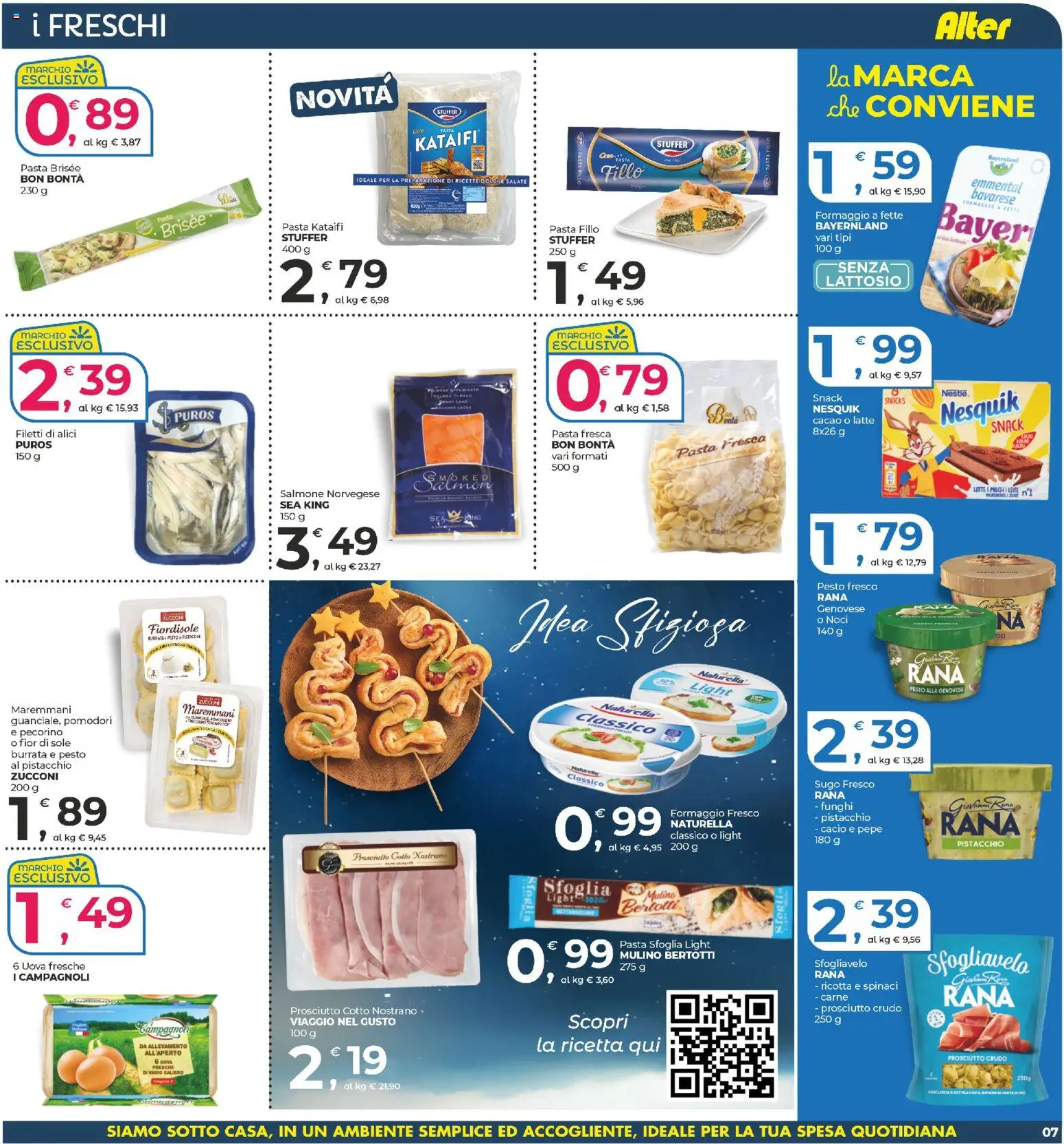 Volantino Alter Discount del 17.12.2025 | Pagina: 7 | Prodotti: Prosciutto Crudo, Pasta sfoglia, Pesto, Ricotta