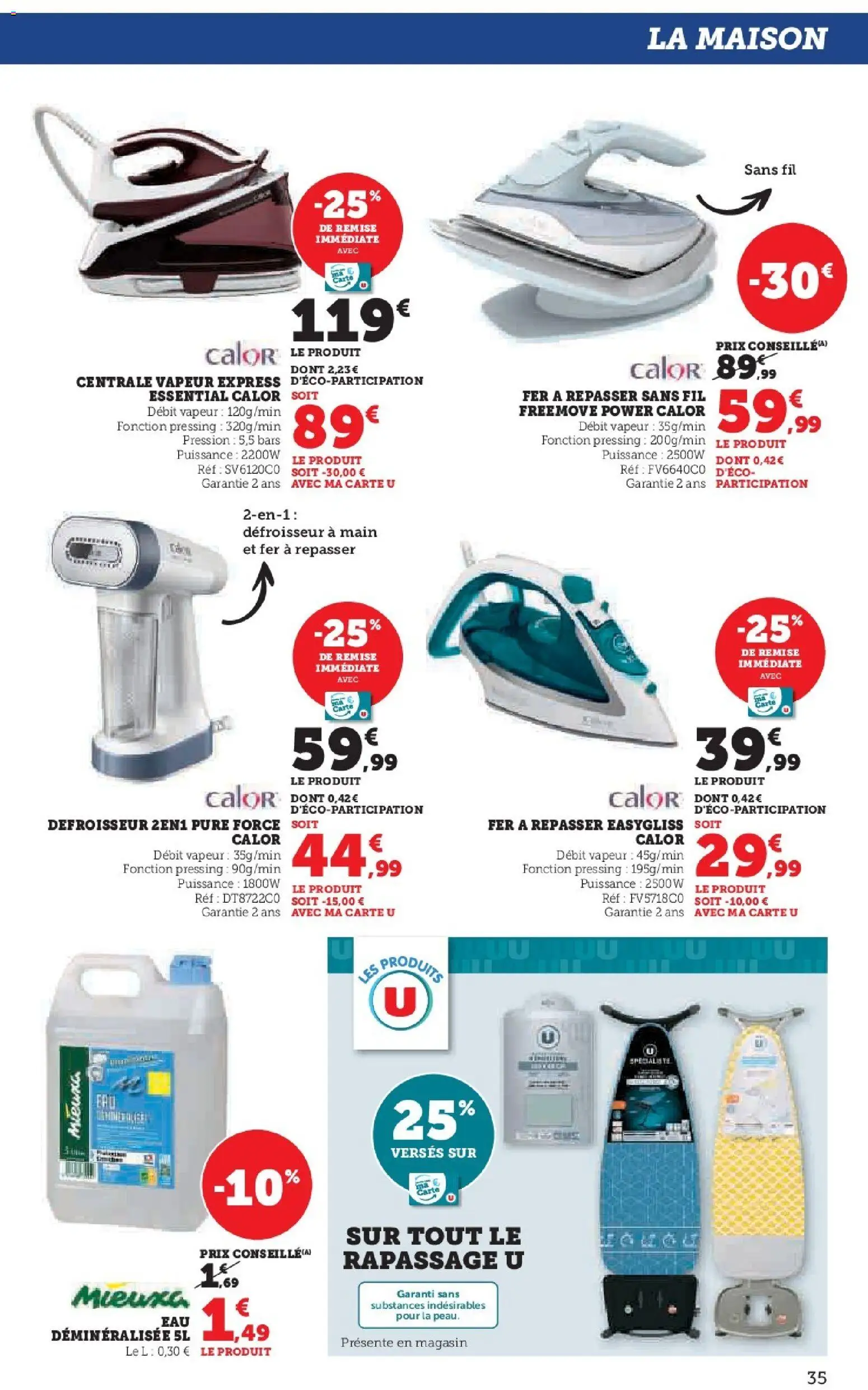 {H1} | Page: 35 | Produits: Fer à repasser, Centrale vapeur