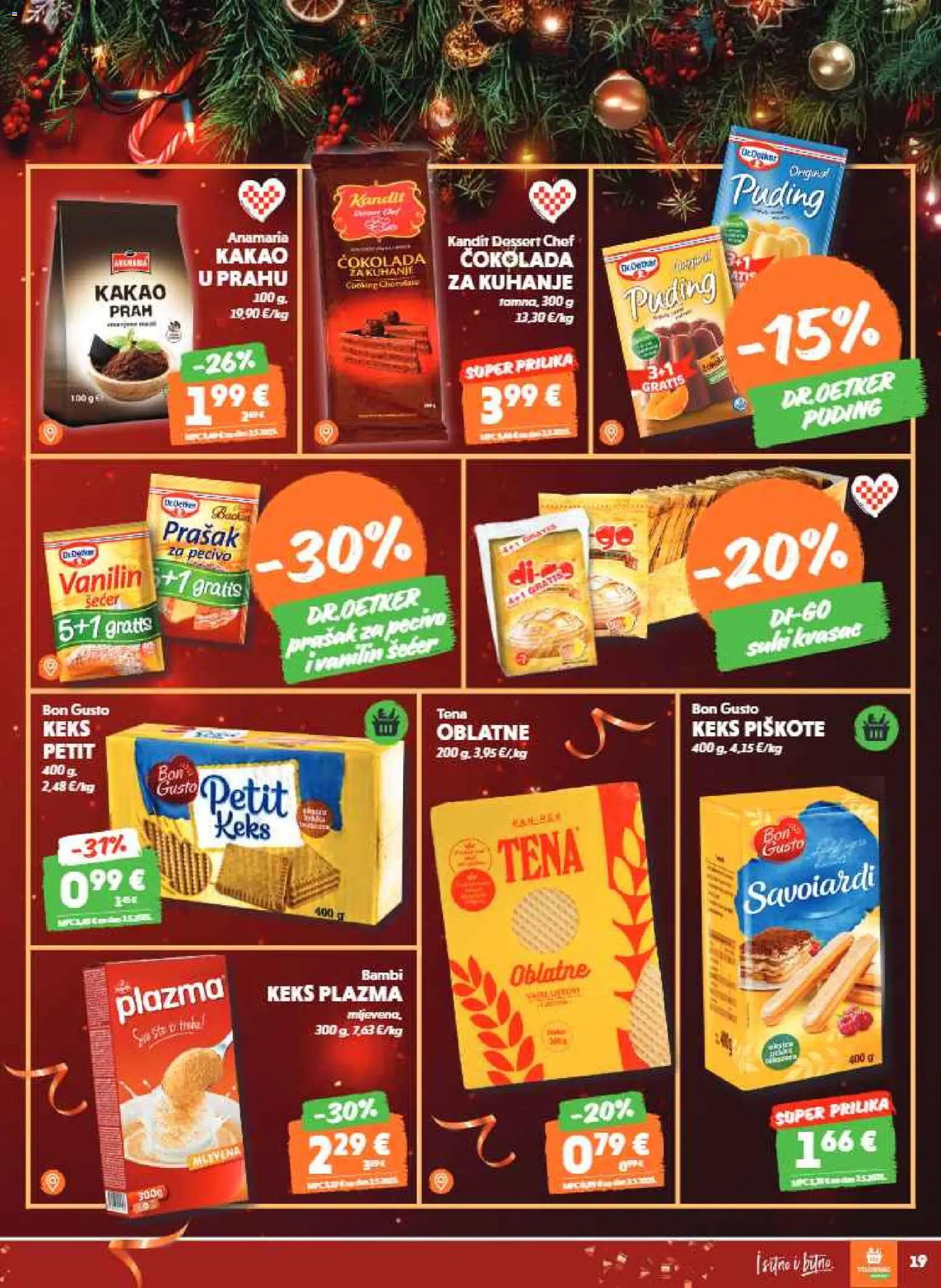 Studenac katalog | vrijedi od 17.12.2025 | Stranica: 19 | Proizvodi: Prašak za pecivo, Keks, Kakao, Pecivo