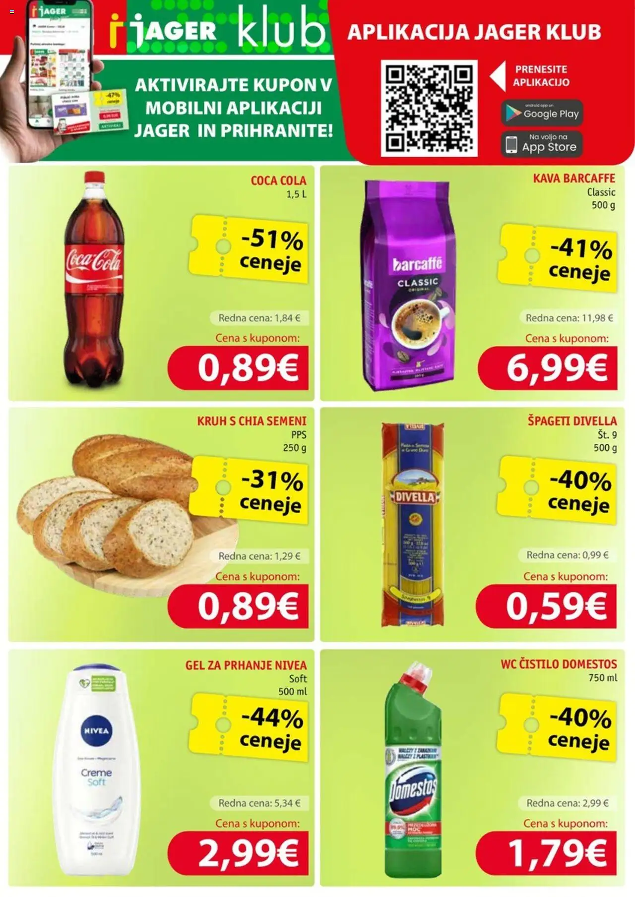 Jager katalog │ velja od 06.08.2025 | Stran: 10 | Izdelki: Gel za prhanje, Kruh, Kava, Spageti