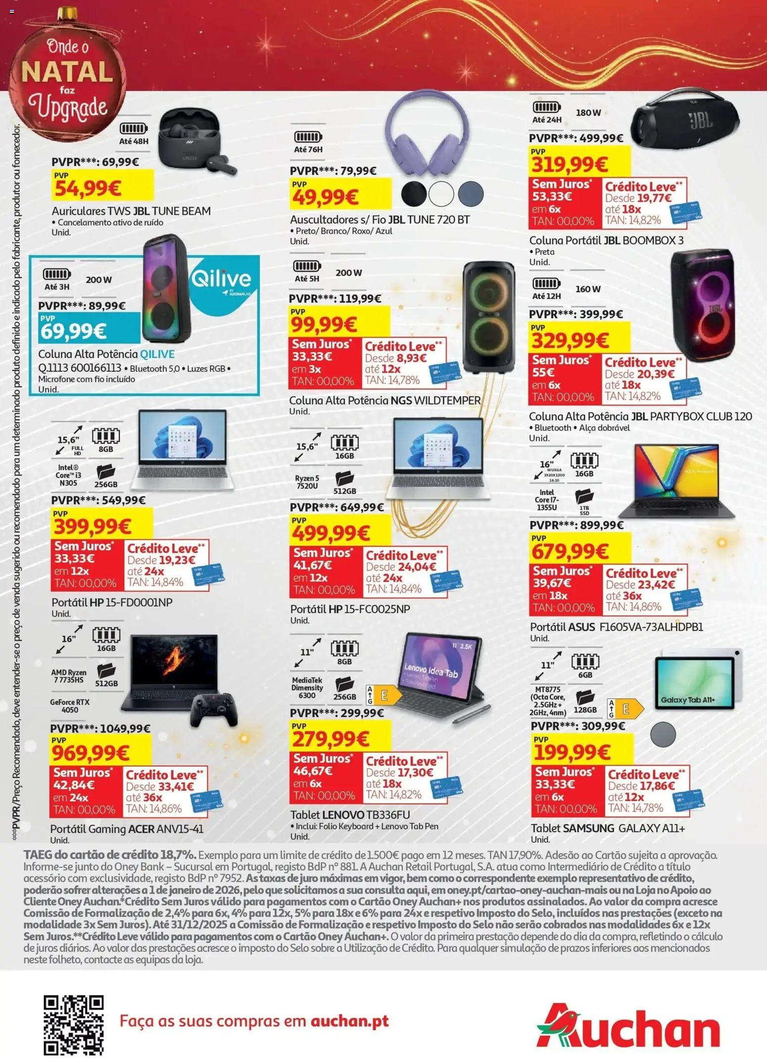 Auchan - Onde o Natal faz upgrade │ válido de 17.12.2025 | Página: 4 | Produtos: Faca, Microfone, Tablet