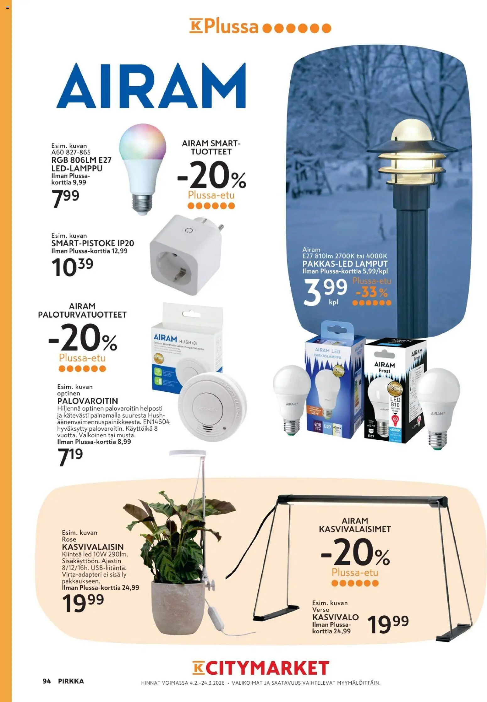 K-Citymarket - Pirkka – voimassa 04.02.2026 alkaen | Sivu: 94