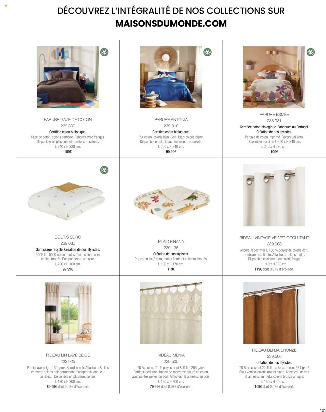 {H1} | Page: 133 | Produits: Coton, Rideau