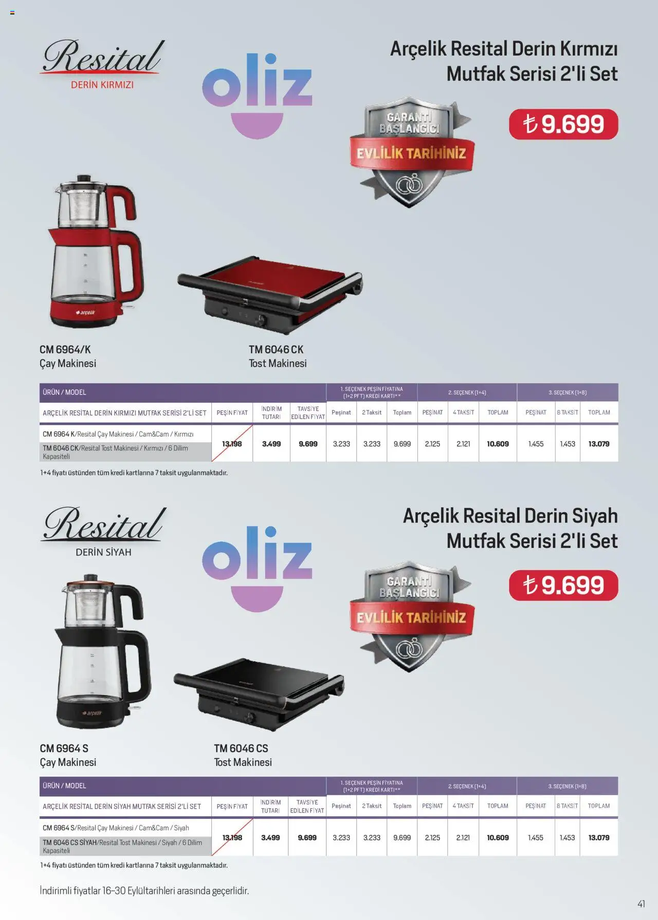 Arçelik Katalog - 16.09.2025 tarihinden itibaren geçerlidir | Sayfa: 41 | Ürünler: Tost makinesi, Çay makinesi, Çay