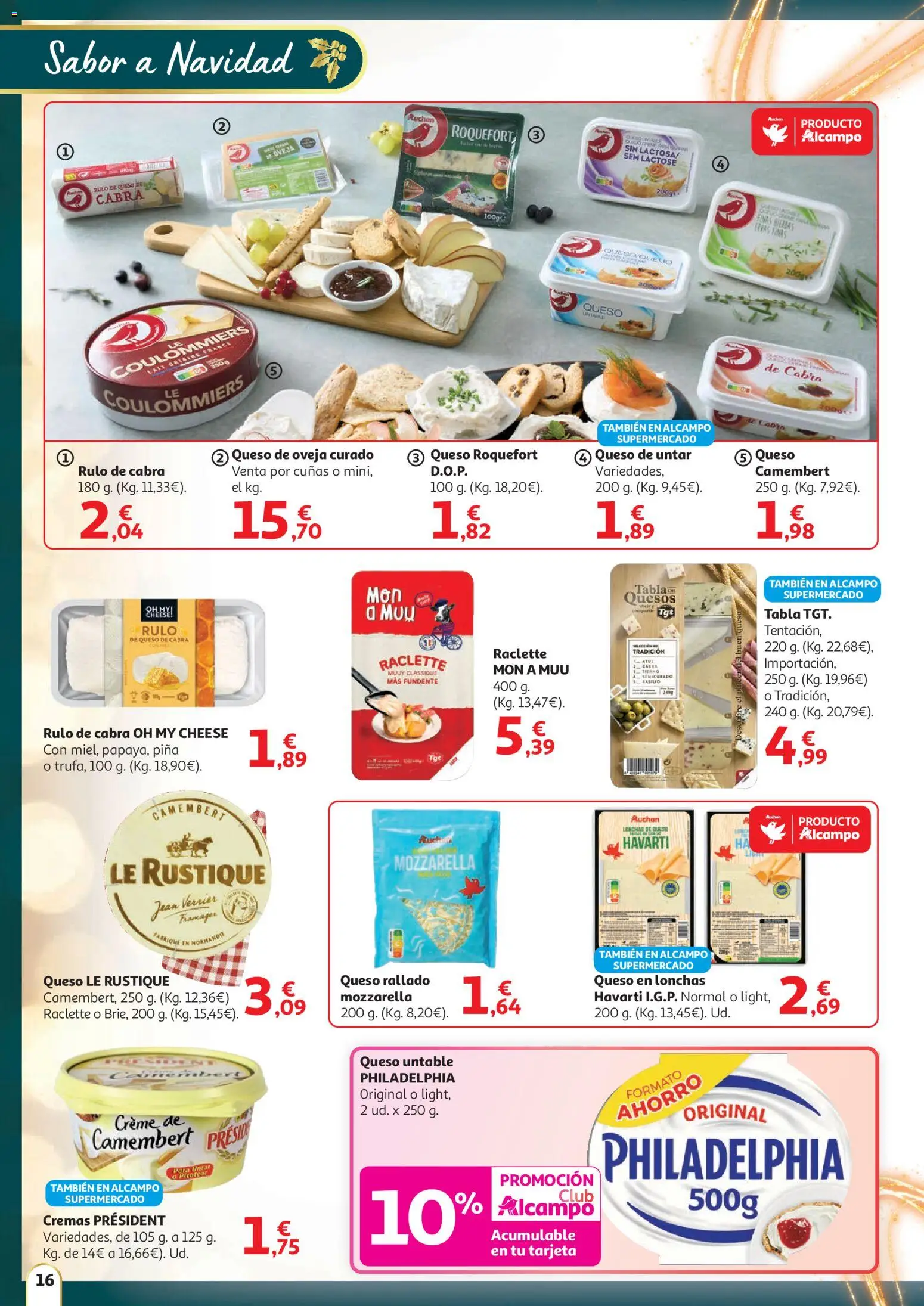 Alcampo - HG Unico │ válido desde el 11.12.2025 | Página: 16 | Productos: Queso de oveja, Queso, Queso rallado, Piña