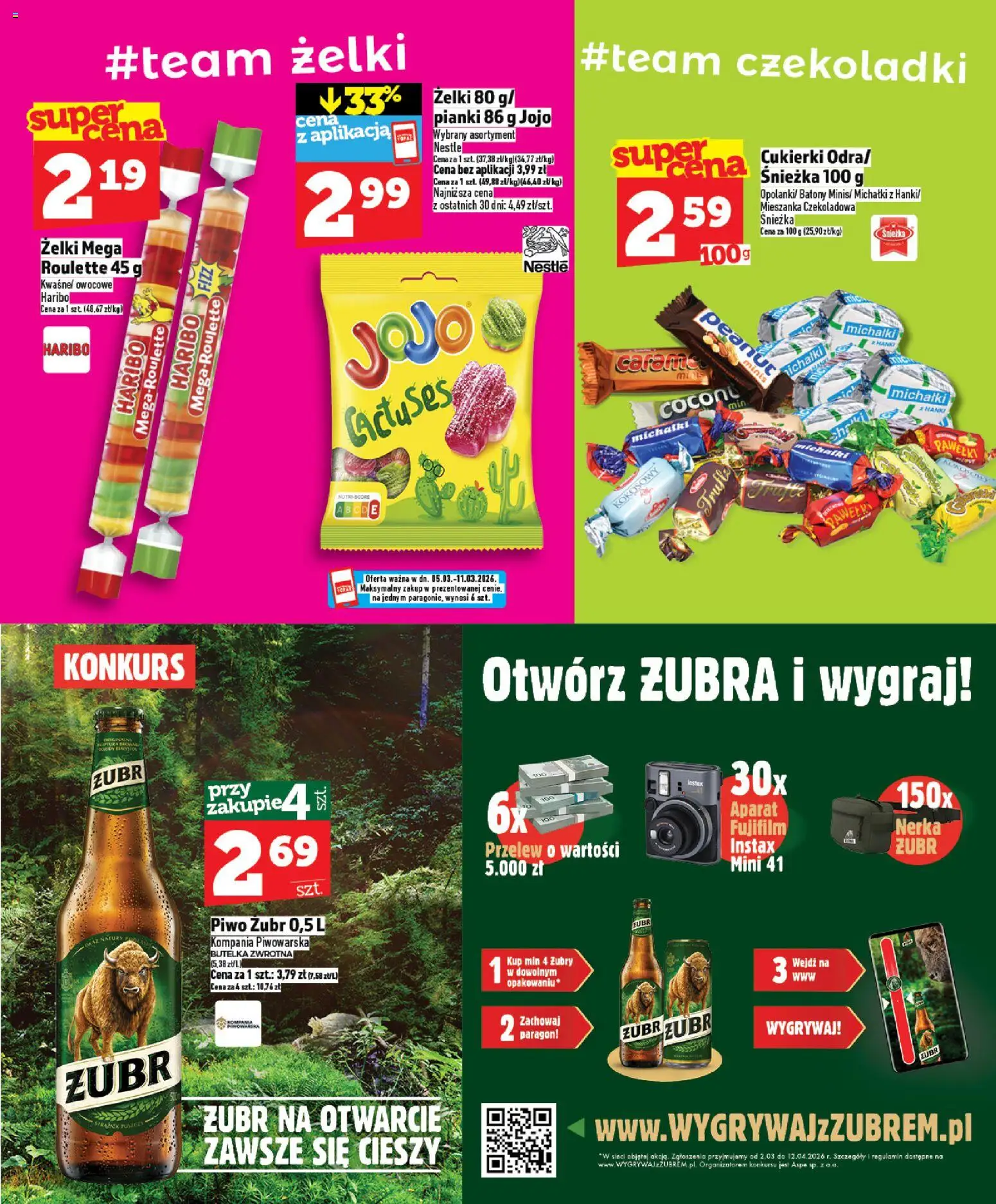 Topaz gazetka - Express od 05.03.2026 | Strona: 5 | Produkty: Piwo żubr, Czekoladki, Piwo, Cukierki